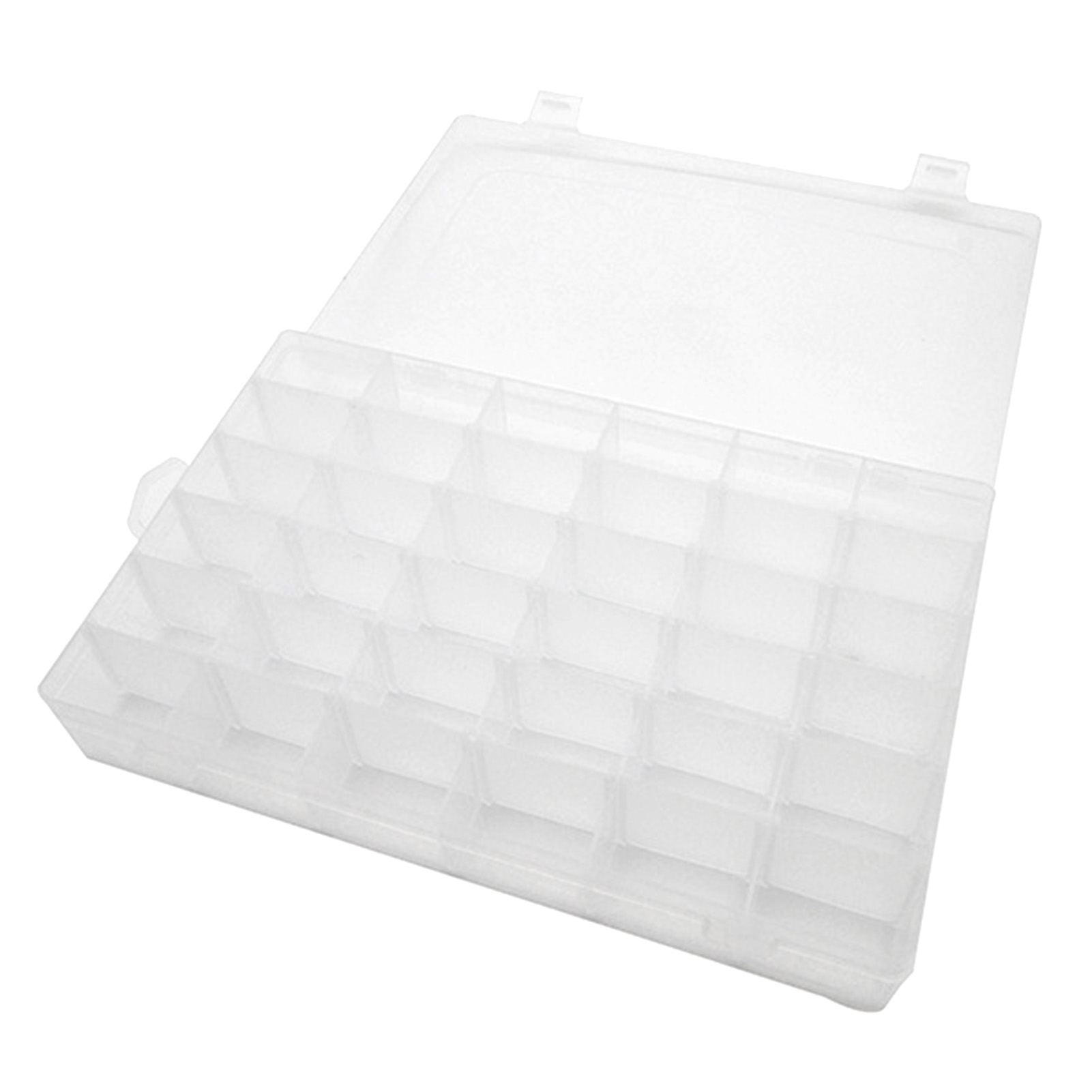 Transparente Aufbewahrungsbox Aus Kunststoff Mit Doppeltem Verschluss, 2-teilig, 36 Fächer, Verstellbares Gitter, Ideal Für Kreative Hobbys.