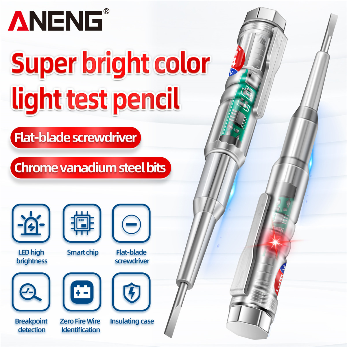 Aneng B14 24-250v Tester: Elektrischer Induktionsprüfkopf Mit Kontrollleuchte Und Akustischem Sowie Optischem Alarm.