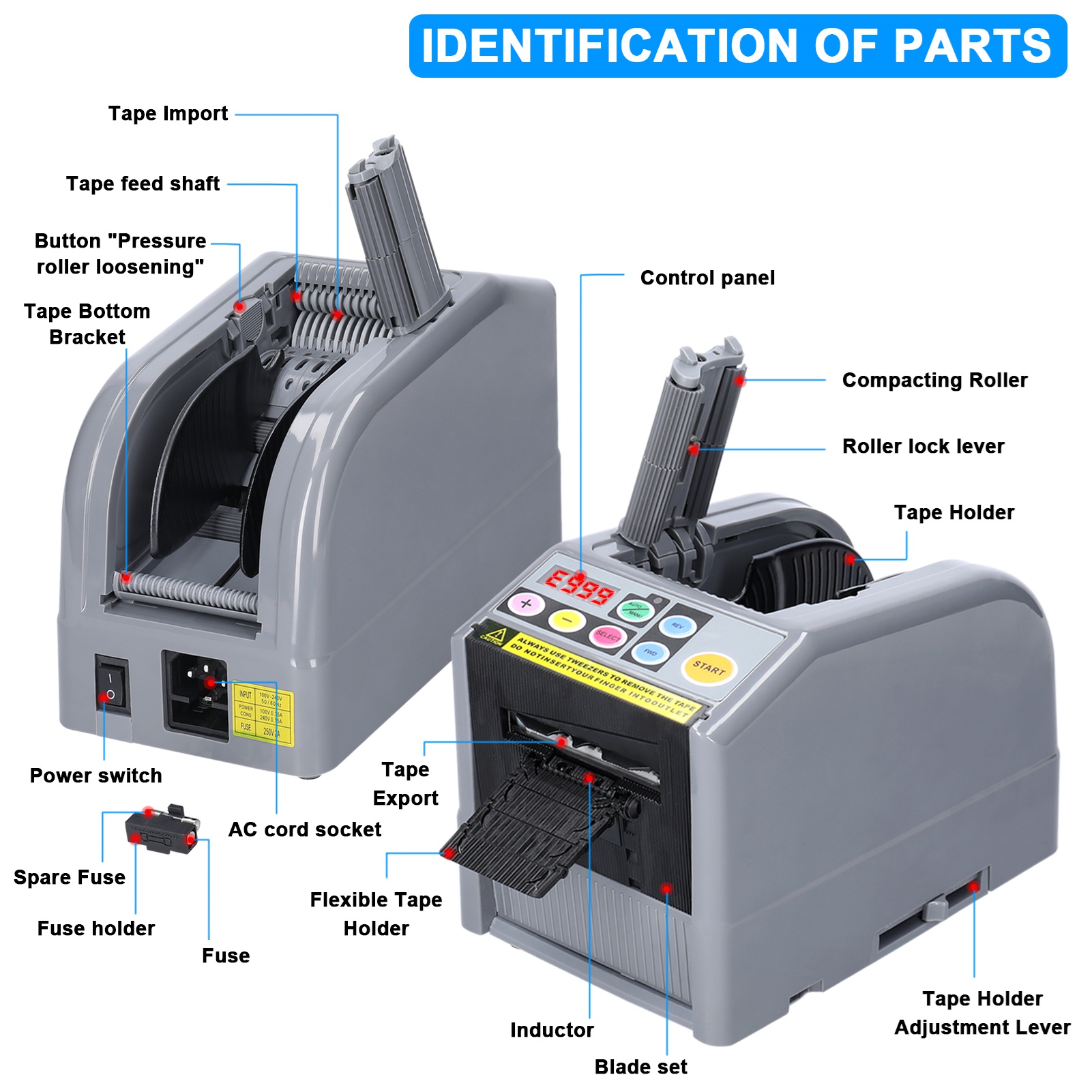 Automatische Schneidemaschine Für Transparentes Klebeband, Breite 6–60 Mm, Länge 5–999 Mm