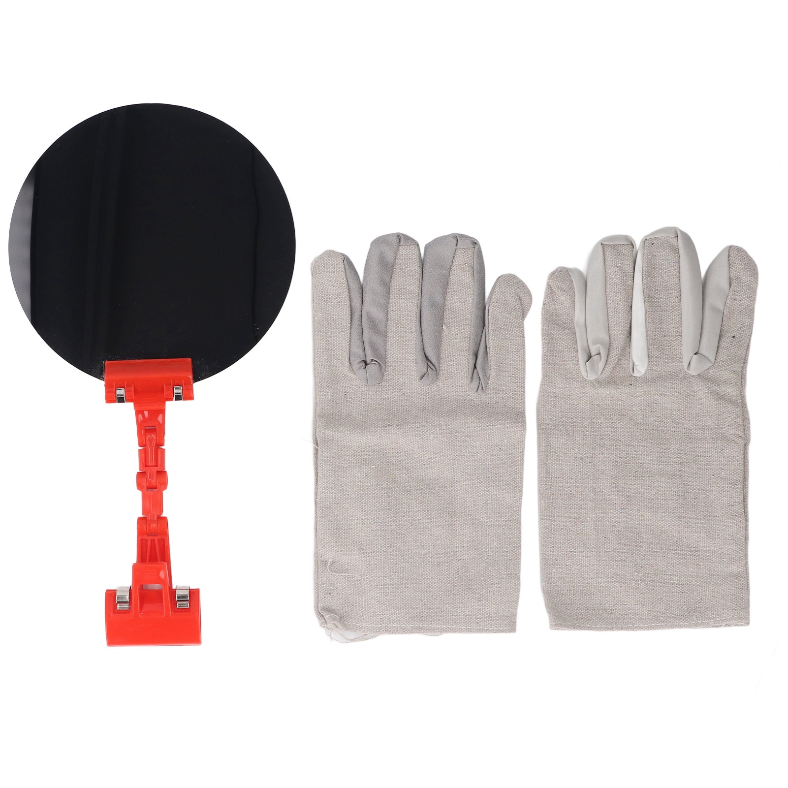 Schweißerschutzschild, Tragbar, Zum Anclipsen, 360° Drehbar, Alternativer Augenschutz, 18 Cm Durchmesser, Rund, Mit Handschuhen.