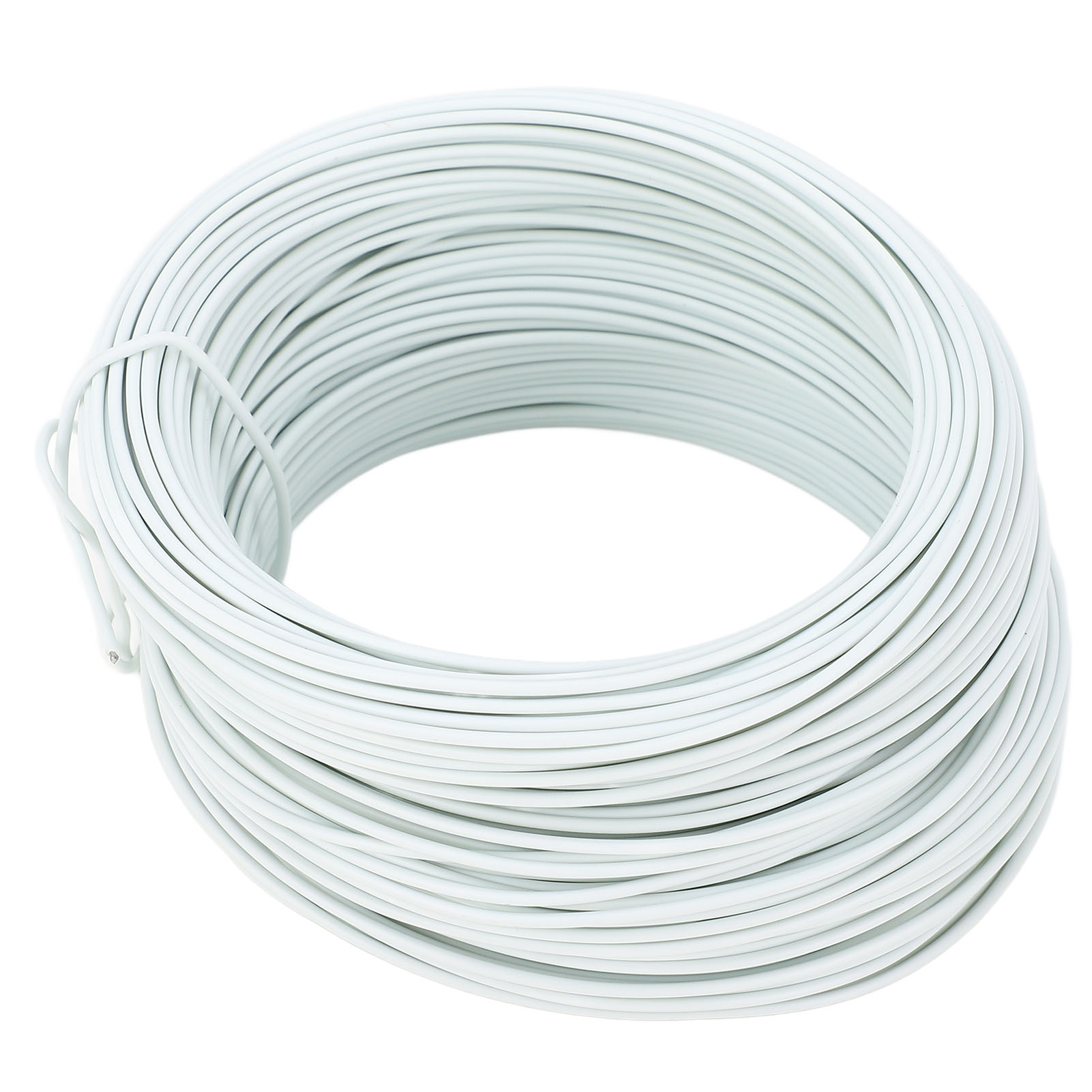 Elektrogalvanisierter Eisendraht 0,9 Mm, 40 M, Rund, Robust Und Flexibel, Pvc-beschichtet, Weiß