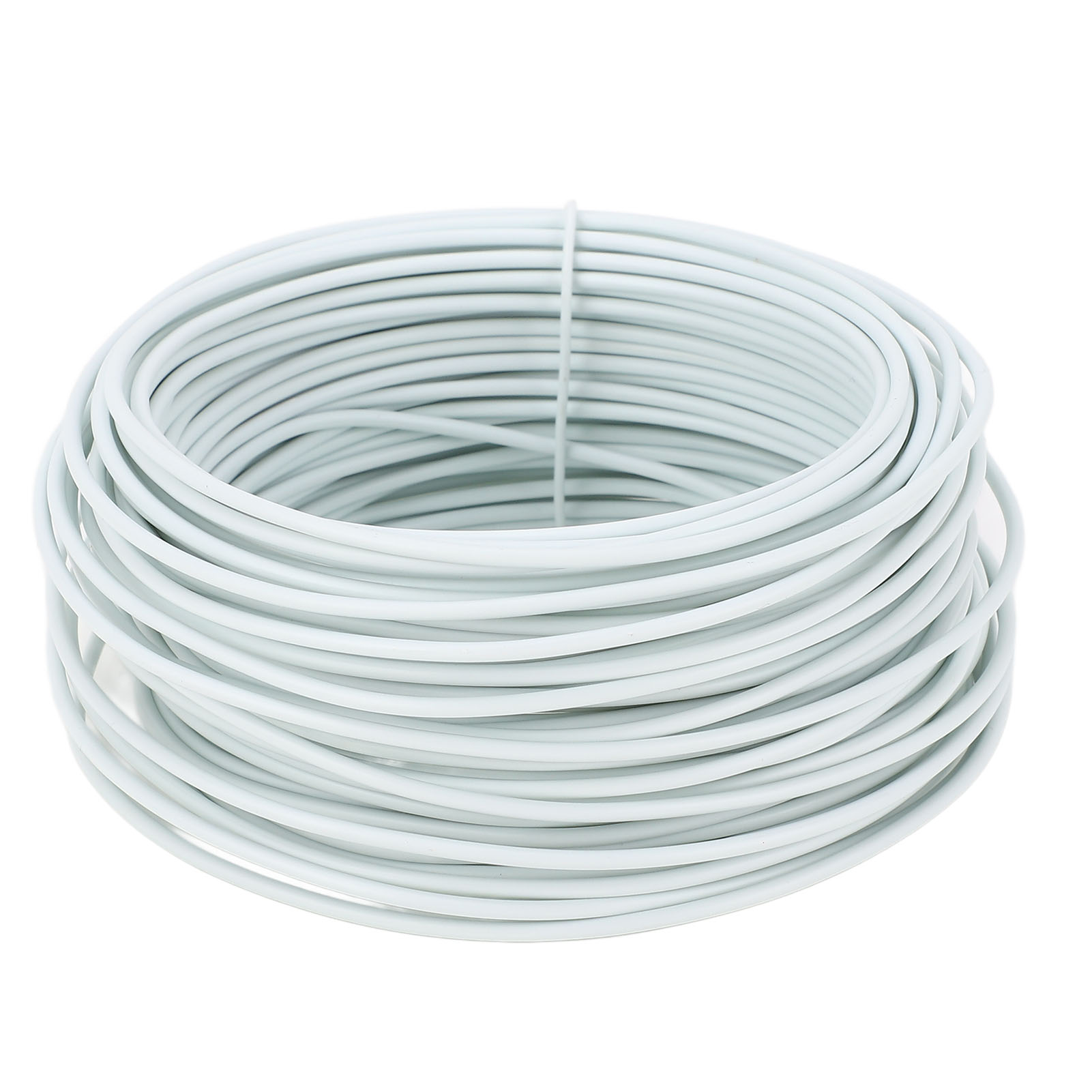 Flexibler, Verzinkter Eisenbindedraht Für Pvc-telekommunikationskabel, 1,5 Mm X 20 M, Mit Abgerundeten Enden, Weiß