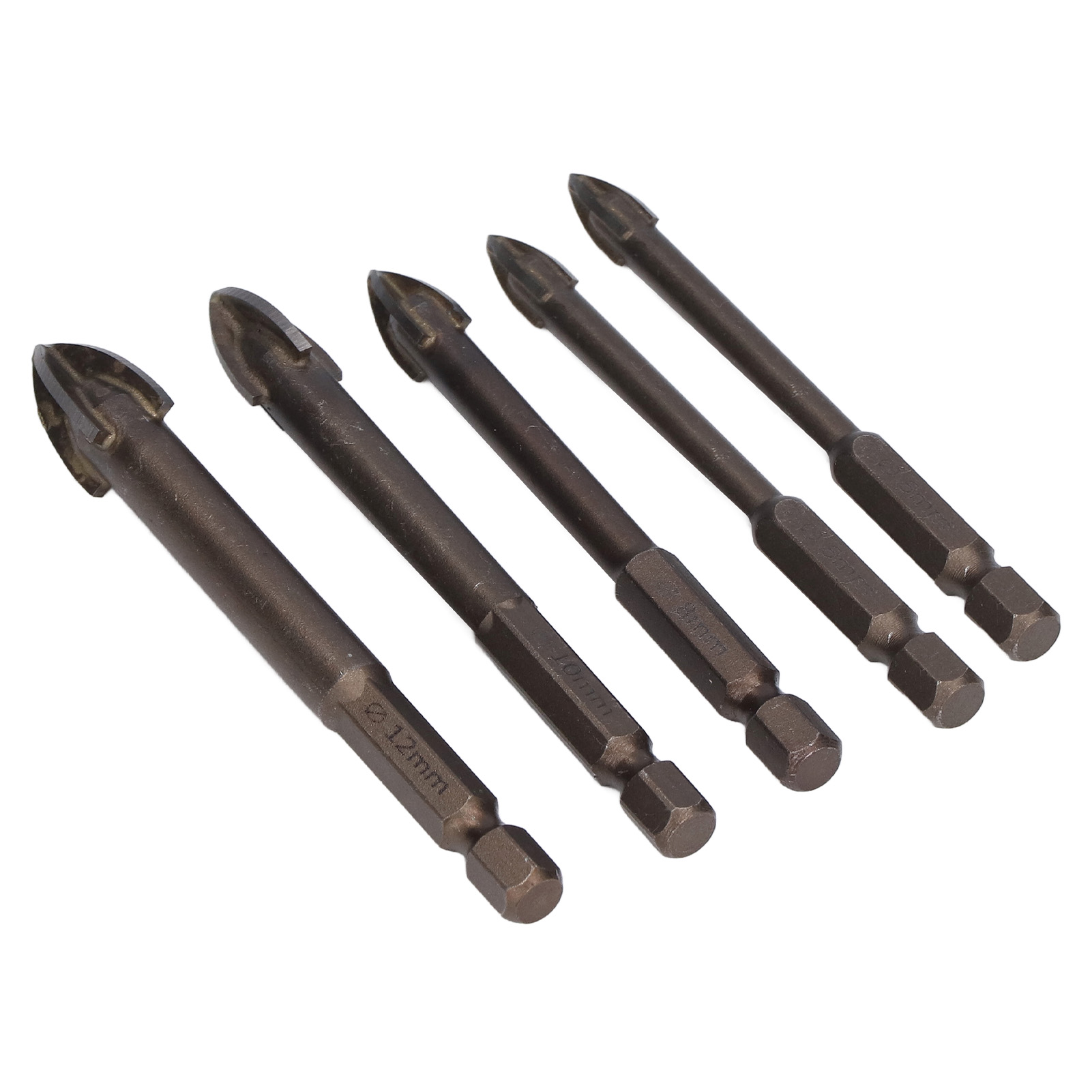 5-teiliges Set Kreuzbohrer Für Fliesen, Hartmetall-sechskantschaft, Bohrer Für Beton, Glas Und Keramik