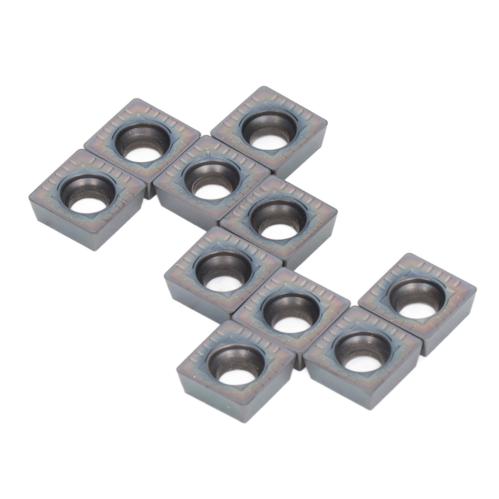 10 Stück Hartmetall-fräseinsätze, Farbig, Fein Bearbeitet, Cnc-drehmaschinen-wendeschneidplatten, Mehrlagig Beschichtete Drehmeißel