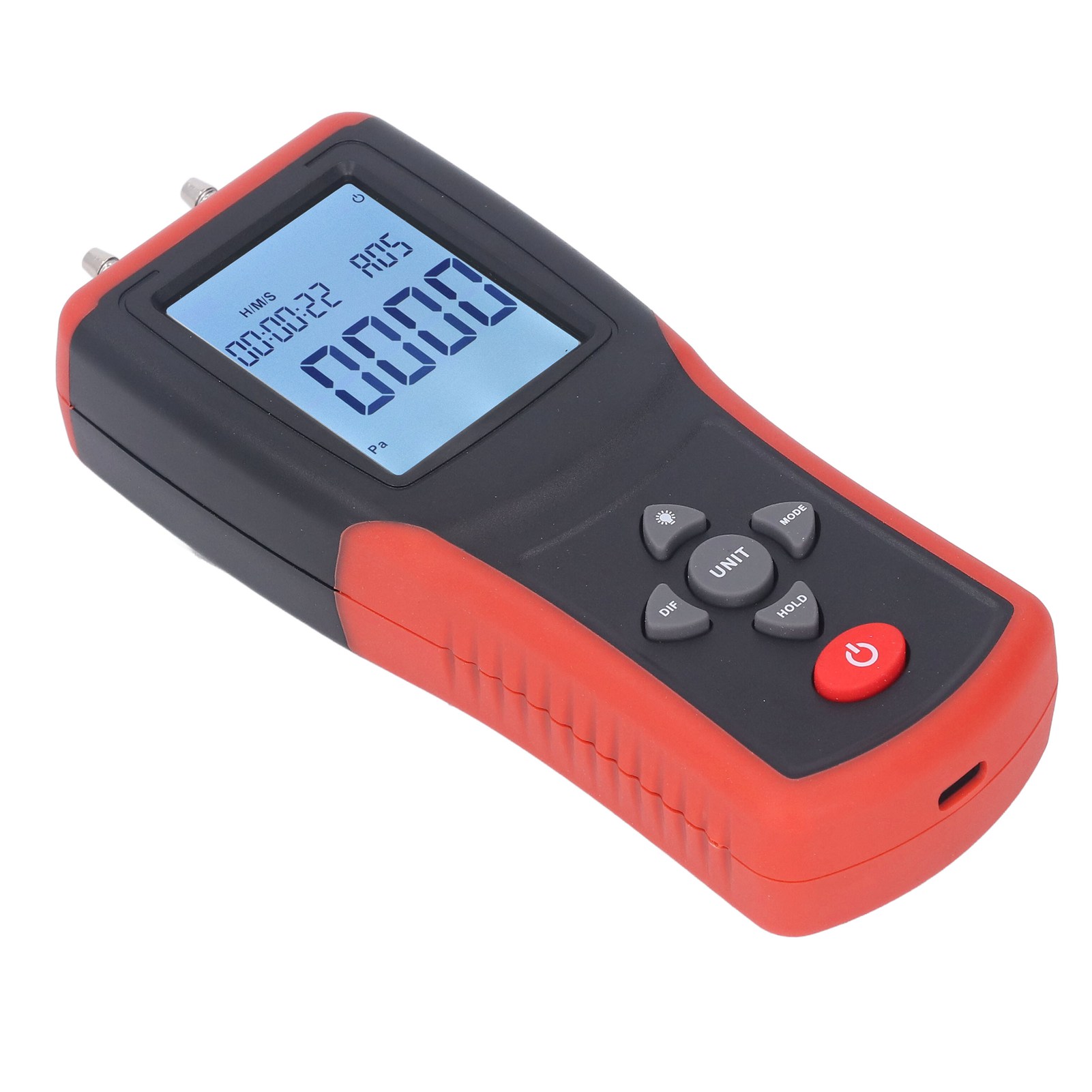 Digitales Manometer Mit 12 Wählbaren Einheiten, Multifunktionalem Digitalem Differenzdruckmessgerät Mit Hintergrundbeleuchtetem Lcd-display