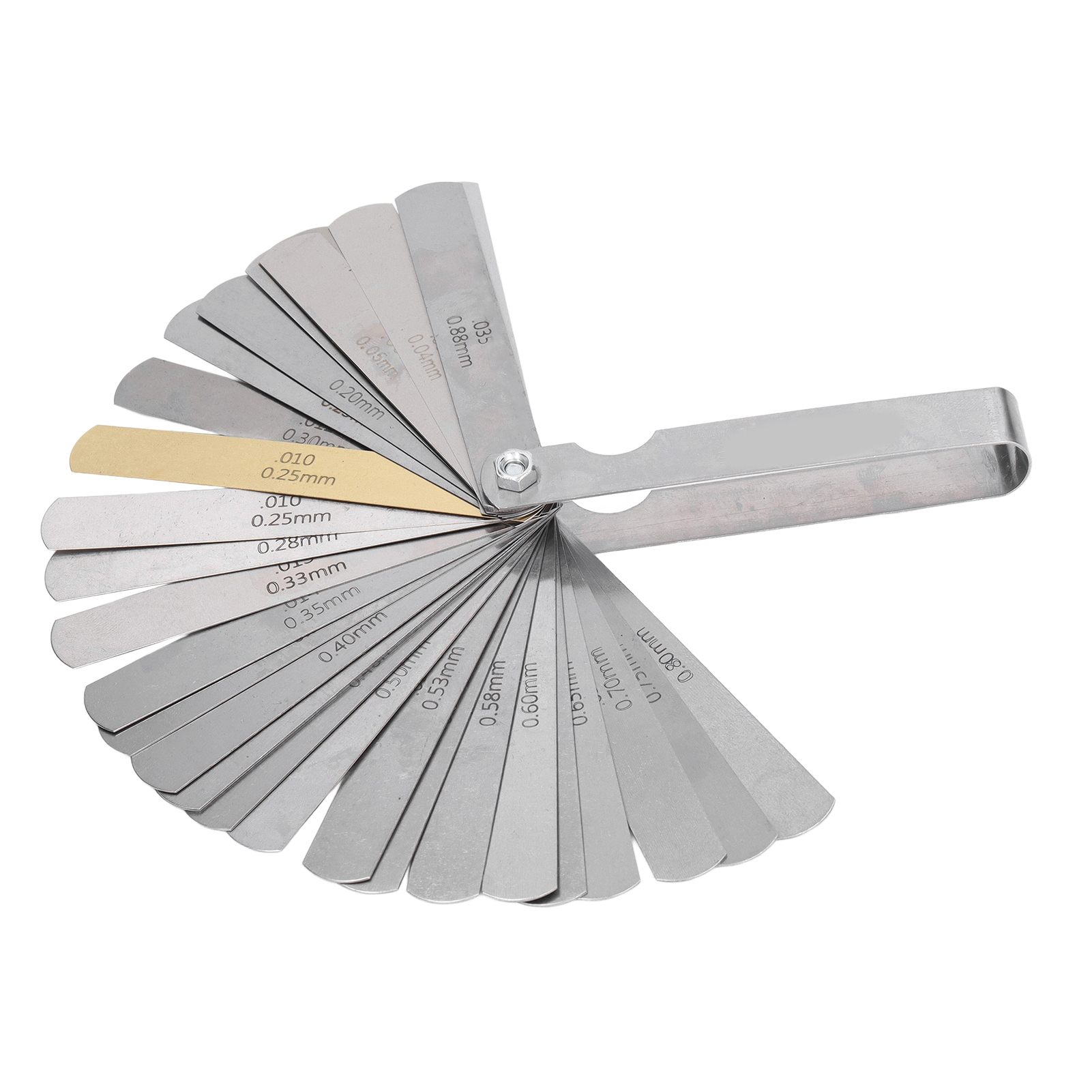 Fühlerlehre 0,04–0,88 Mm, 32 Blätter, Edelstahl, Metrisch, Imperial, Doppelmarkierung