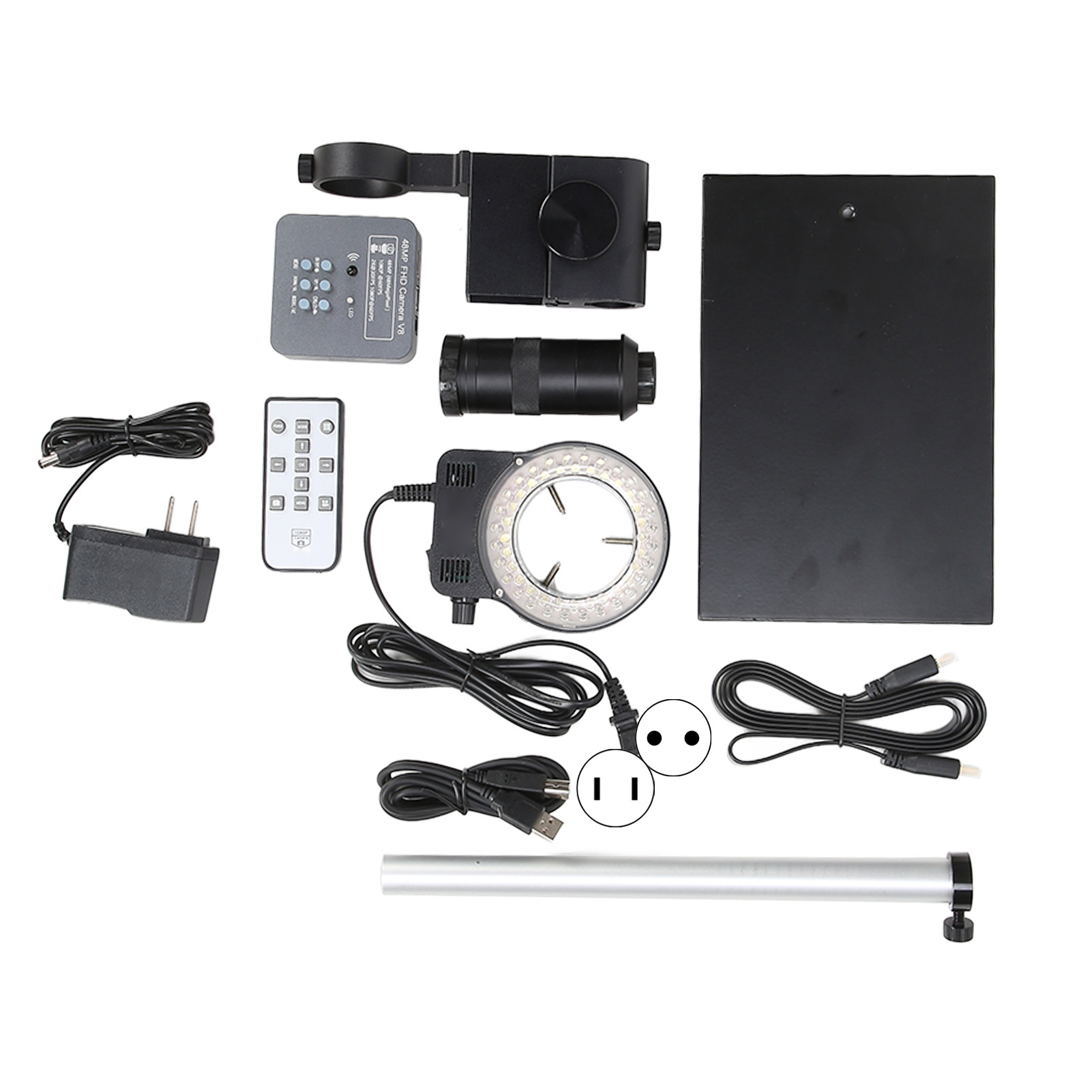 Usb-mikroskop 24 Mp 1080p 8x–130x Mit Speicherkartenspeicher Und Höhenverstellbarem Halter Für Industrielle Anwendungen (100–240 V, Eu-stecker)