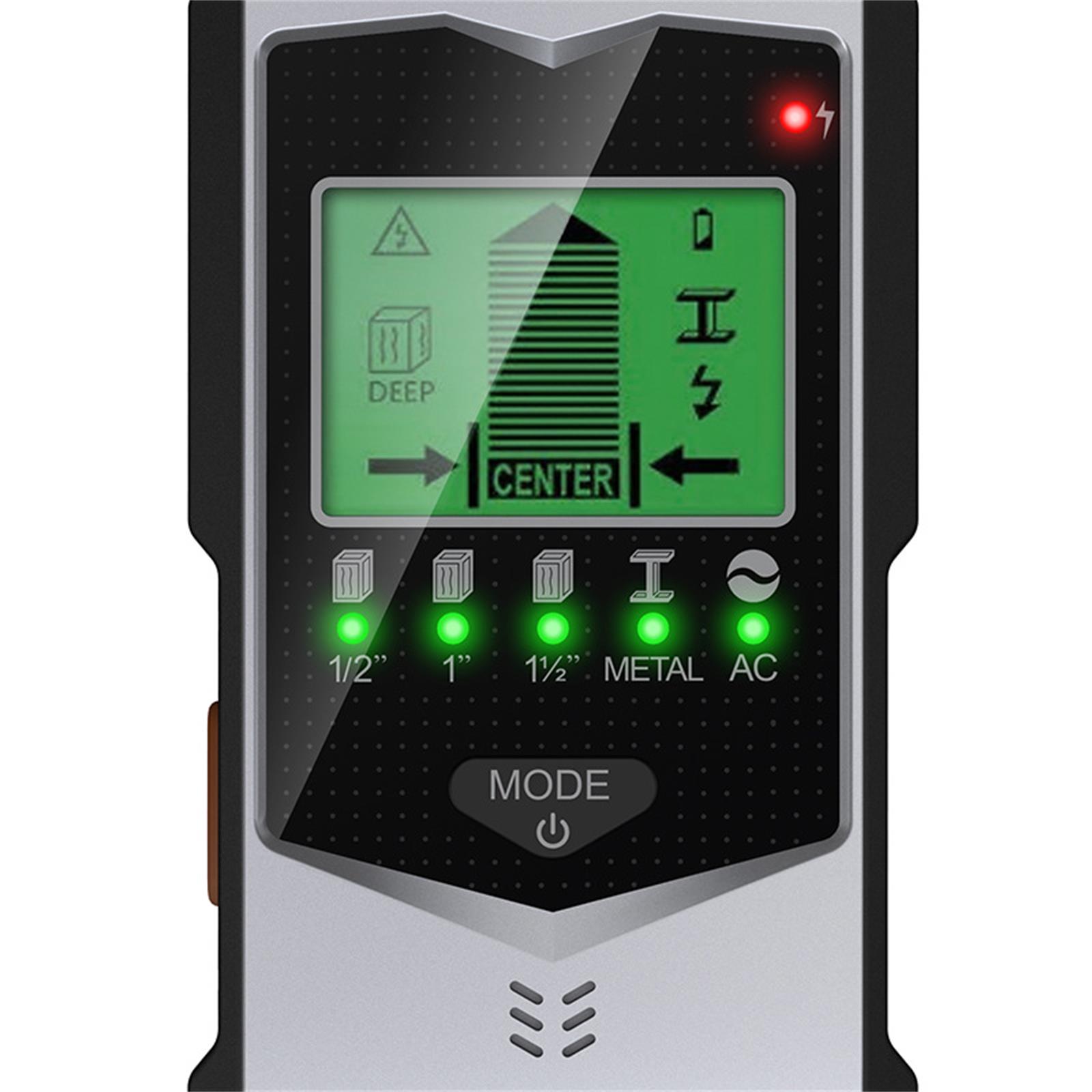 5-in-1-metallbalkensucher Mit Hochempfindlichem Smart-sensor-chip, Hd-lcd-display Und Akustischem Alarm Zur Erkennung Von Mitte Und Kante Von Holz- Und Metallbalken
