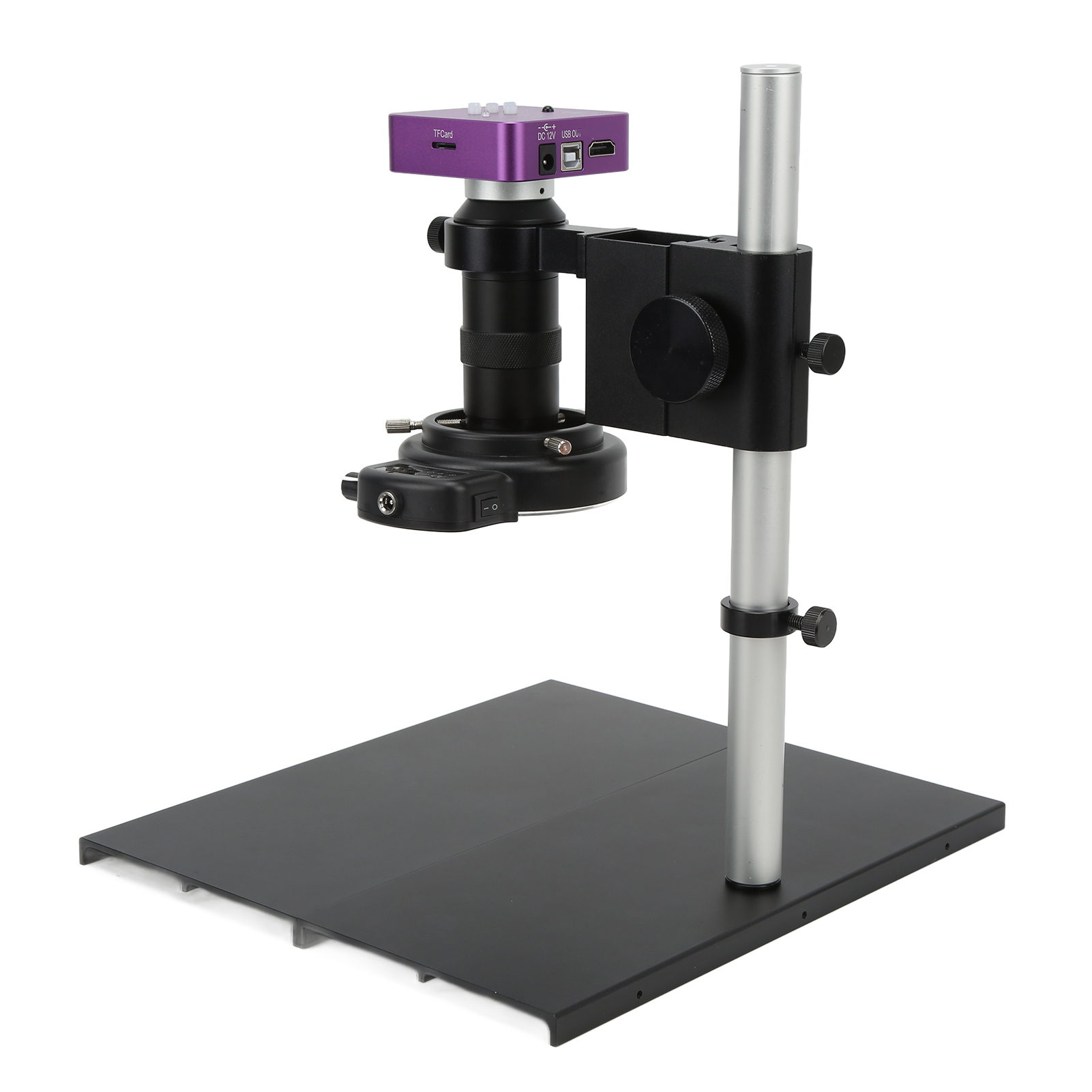 Digitales 51-megapixel-videomikroskop Mit 130-facher Vergrößerung (c-mount-objektiv), Led-ringlichtstativ Für Leiterplattenreparaturen, 100–240 V Wechselstrom (eu-stecker)