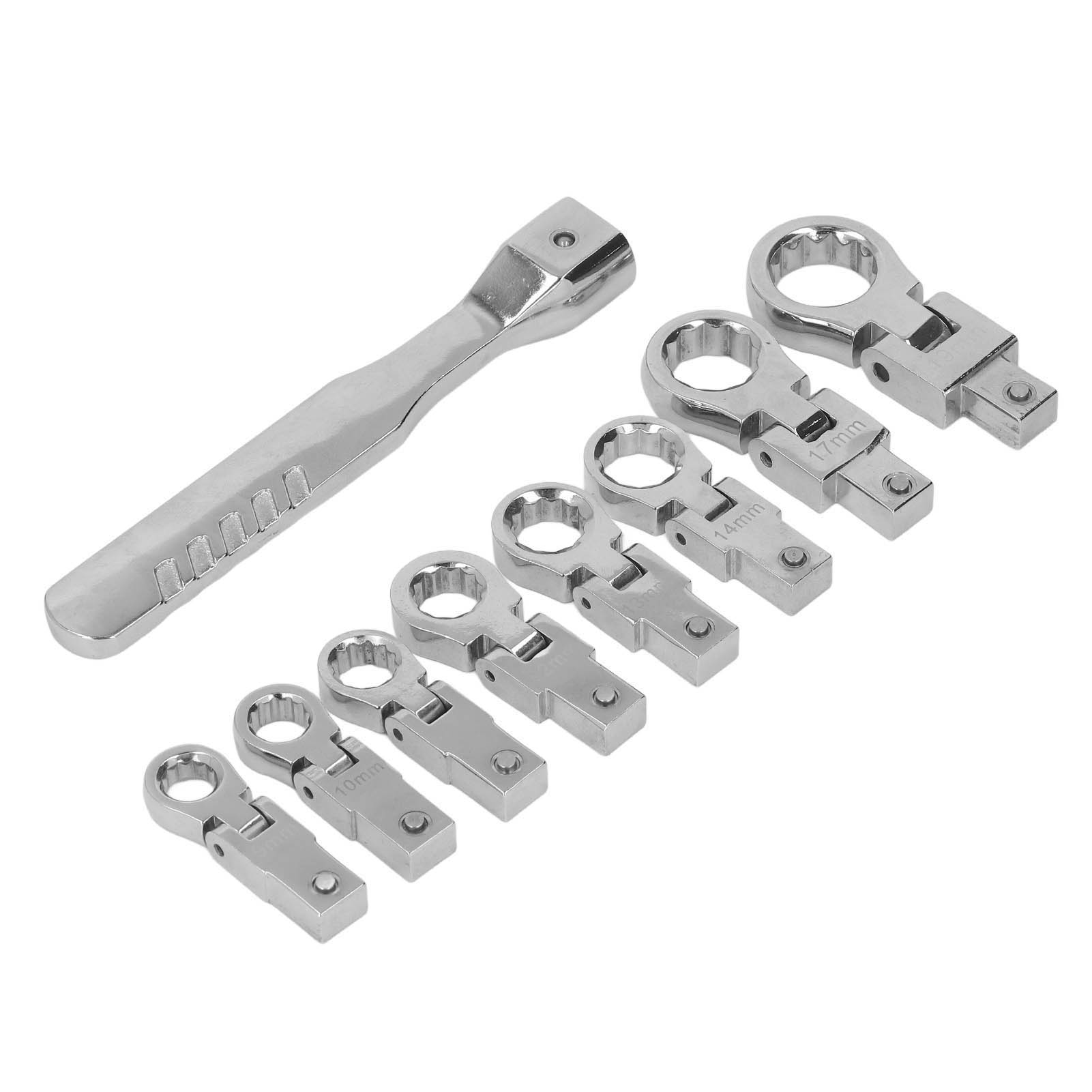 9-teiliges Abnehmbares Steckschlüssel-set Mit 180° Drehbarem Flexkopf Aus Chrom-vliesstoff