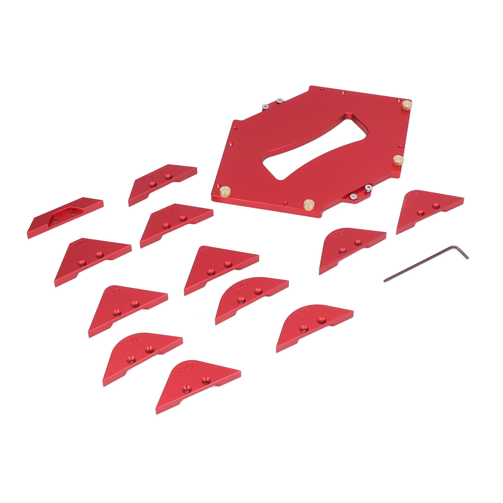 Frästisch-eckschablonen-set Aus Aluminiumlegierung Mit Radiusprofilen Für Schreinerarbeiten T10–t40 R5–r40