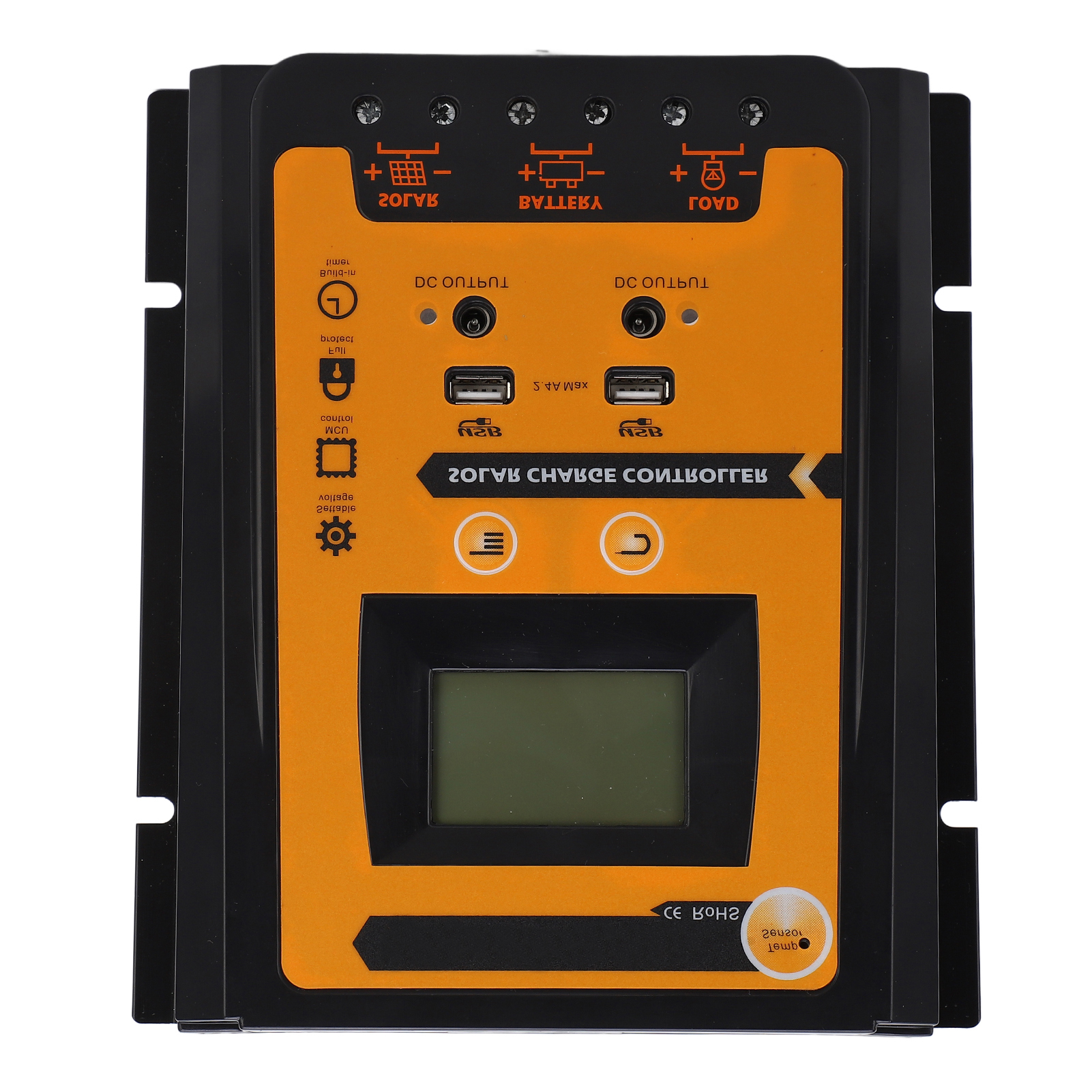 Solarmodul-laderegler Mit Zwei Usb-anschlüssen Und Lcd-display, Intelligenter Lade- Und Entladeregler Für Solarmodule, 70 A, 12 V, 24 V