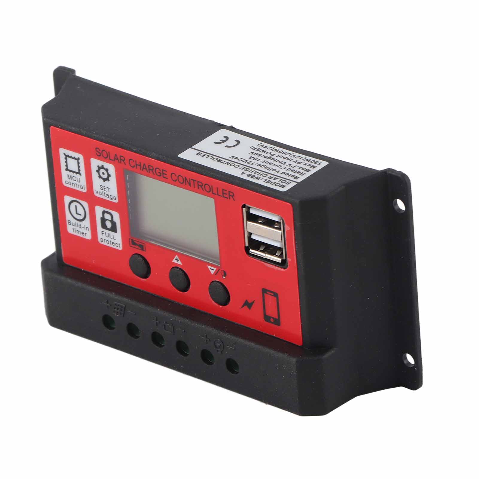 Solar-laderegler, Einstellbar, Intelligenter Regler Für Solarmodule Und Batterien Mit Lcd-display, 12 V, 24 V, 10 A