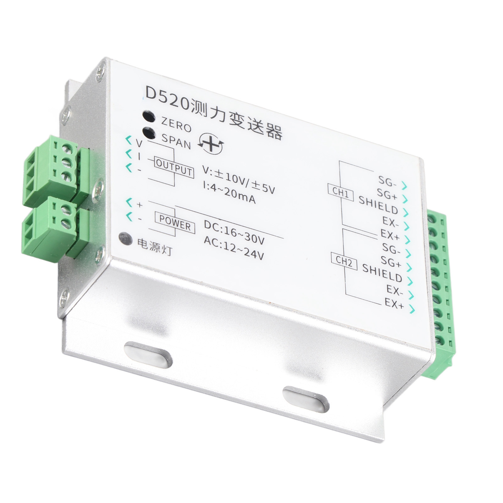 Druckmessumformer, Kraftmesswandler, Sensor, 2 Eingänge, 1 Ausgang, 1630 V Dc, 1224 V Ac (spannung 0‑±10 V), Spannung 0‑±10 V