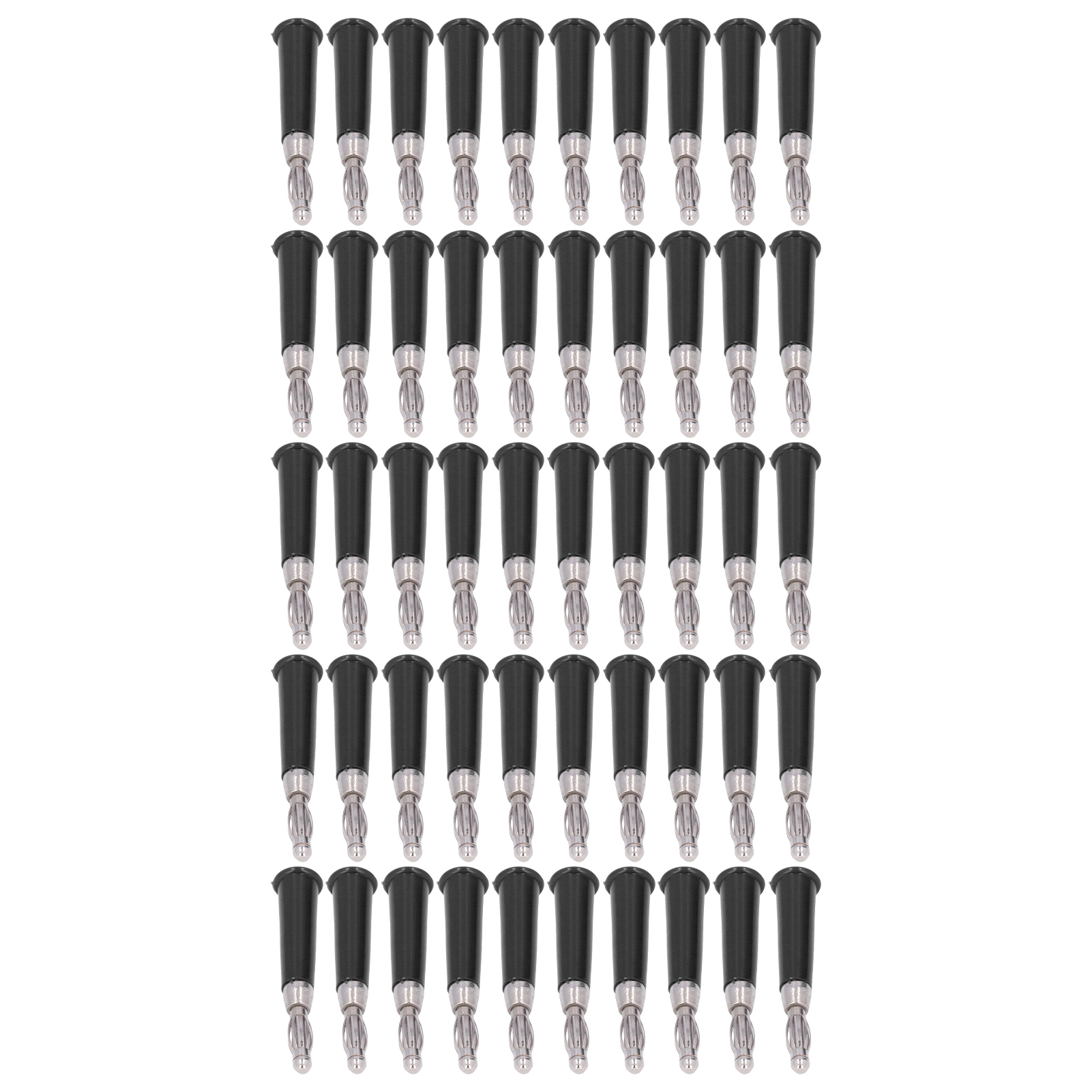 50 Stück Laternen-bananenstecker Aus Abs-zinklegierung, Geschweißt, Lautsprecher-bananenstecker Für 4-mm-buchse, Schwarz