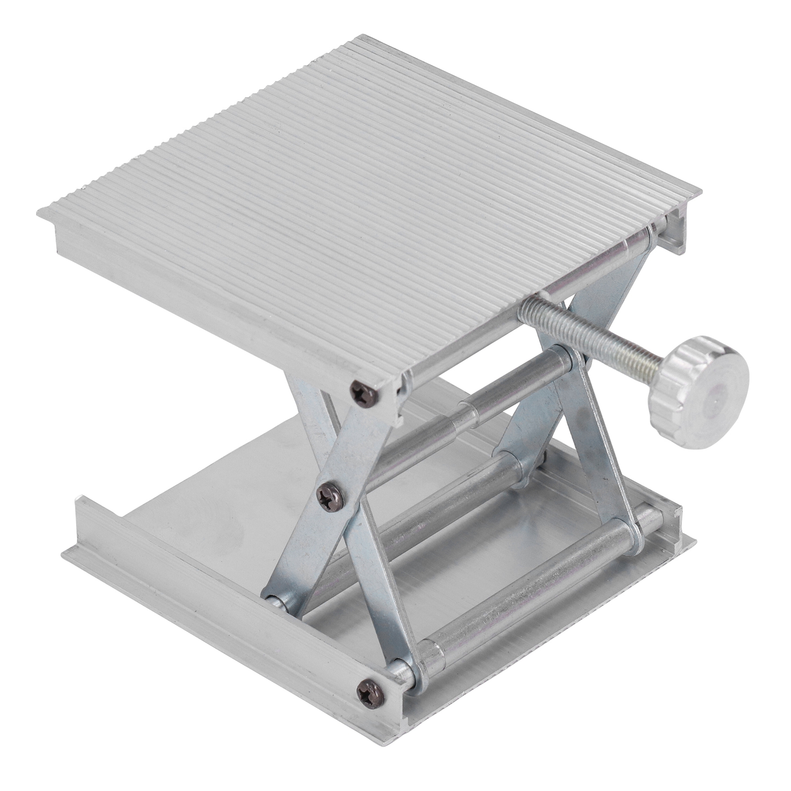 Labor-hebebühne 90x90mm, Höhenverstellbares Messwerkzeug, Manuelle Hebebühne, Silberfarben