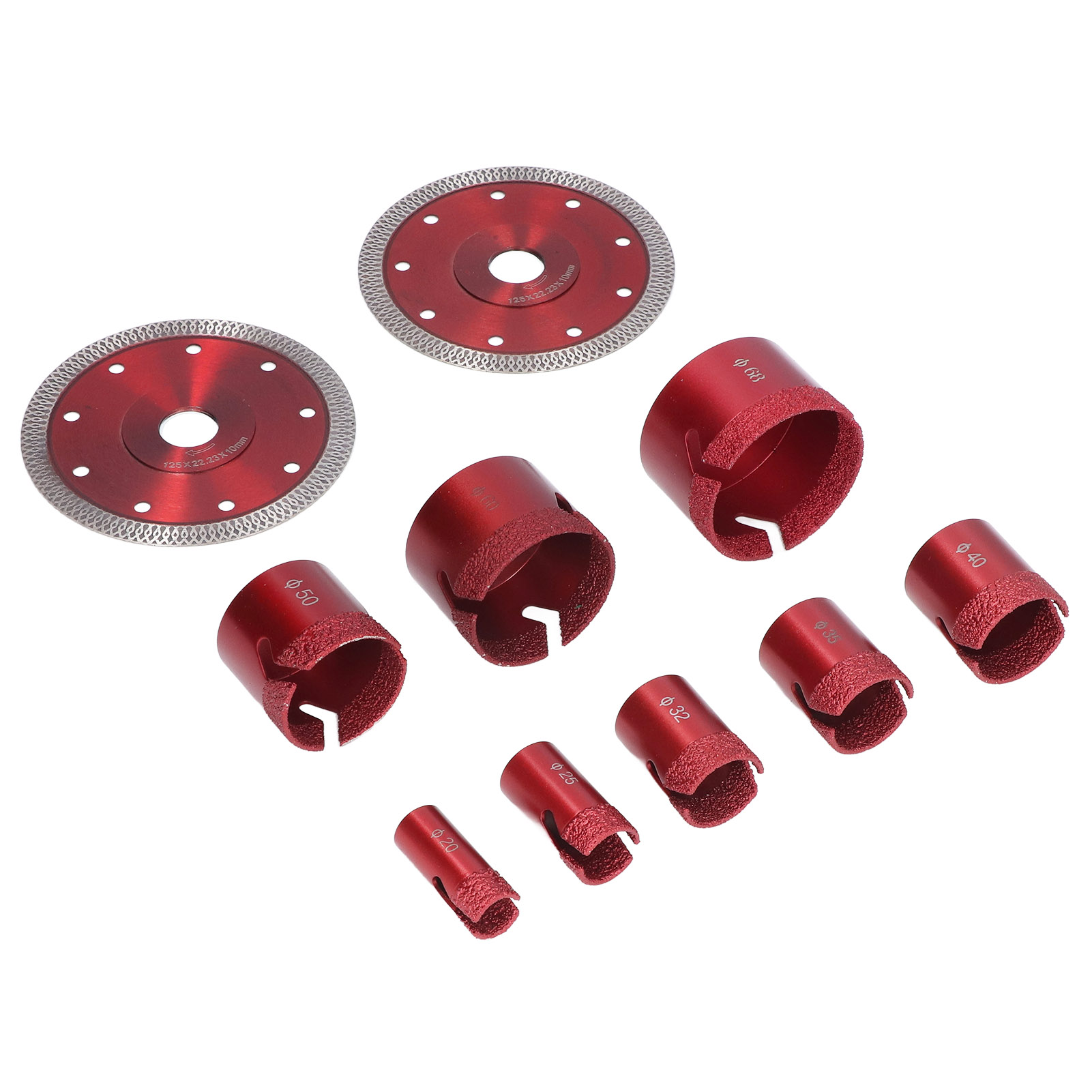 Diamantkernbohrer-winkelschleifer-sägeblatt-set Mit Gelöteten Lochsägeblättern Für Glas, Marmor Und Granit, M14-gewinde