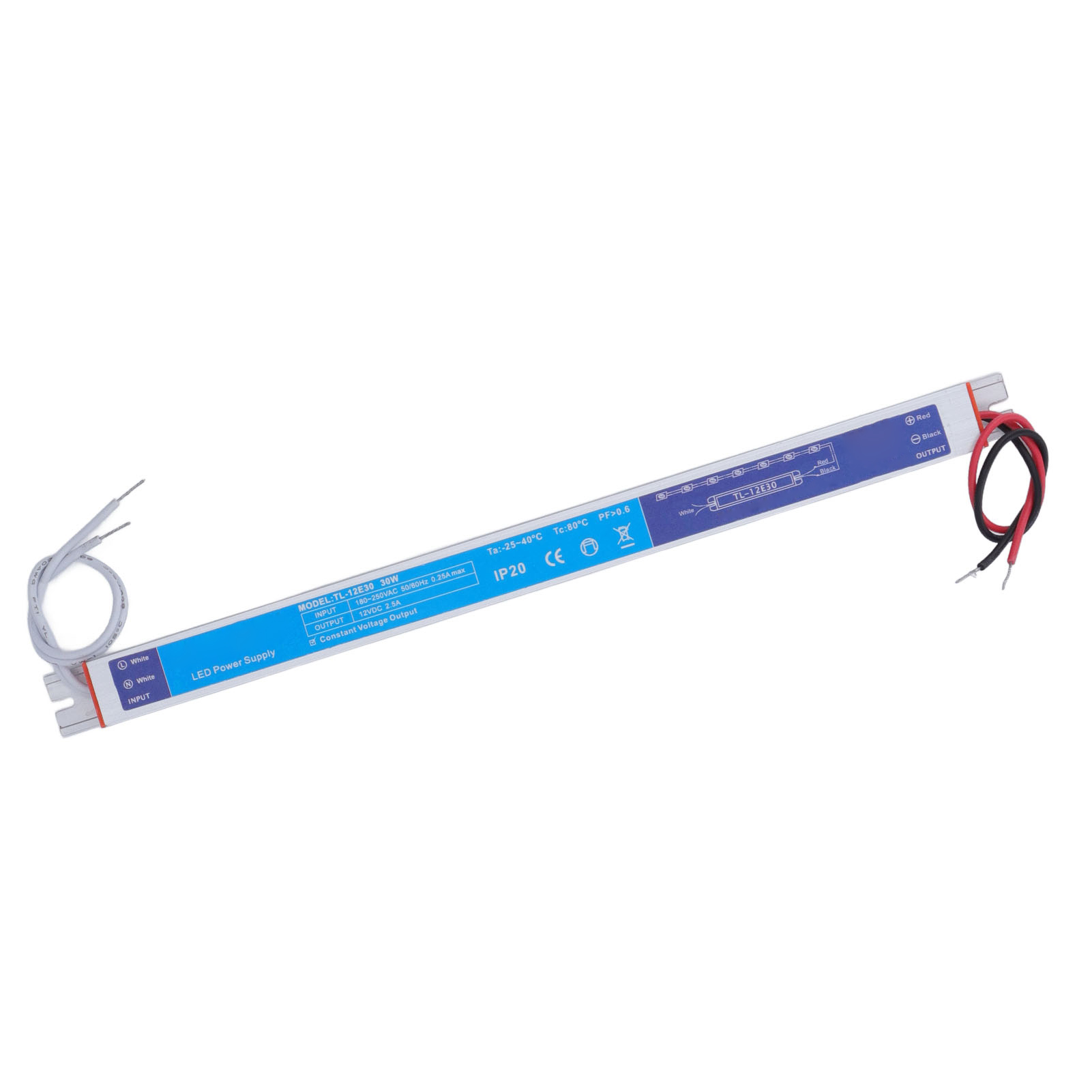 Led-schaltnetzteil-treiber Ip20 Schutzart Led-lichtleisten-transformator 180–250 V Ac Eingang 12 V 2,5 A 30 W