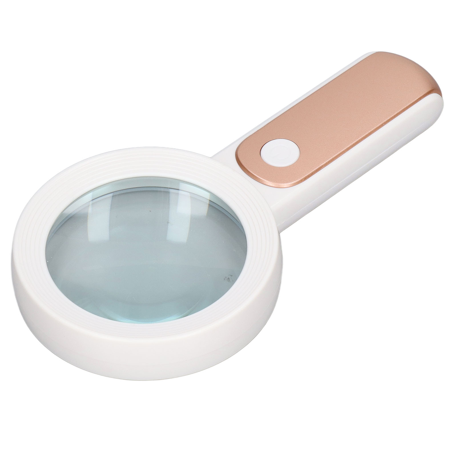 Handlupe, Ultraleicht, 30-fache Vergrößerung, Hd-bildgebung, Optische Linse Mit Led-lampe Zum Lesen, Roségold Und Weiß