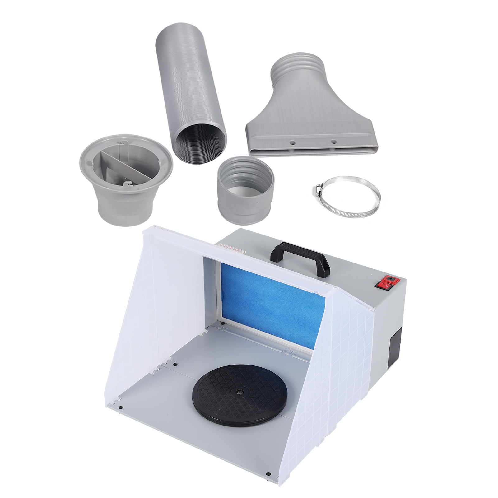 Airbrush-spritzkabine Mit Drehtisch, Faltbarem Abluftfilter Und Absaugset Für Modellbau, Bastelarbeiten Und Lackierung, 100–240 V, Eu-stecker, 50 Hz
