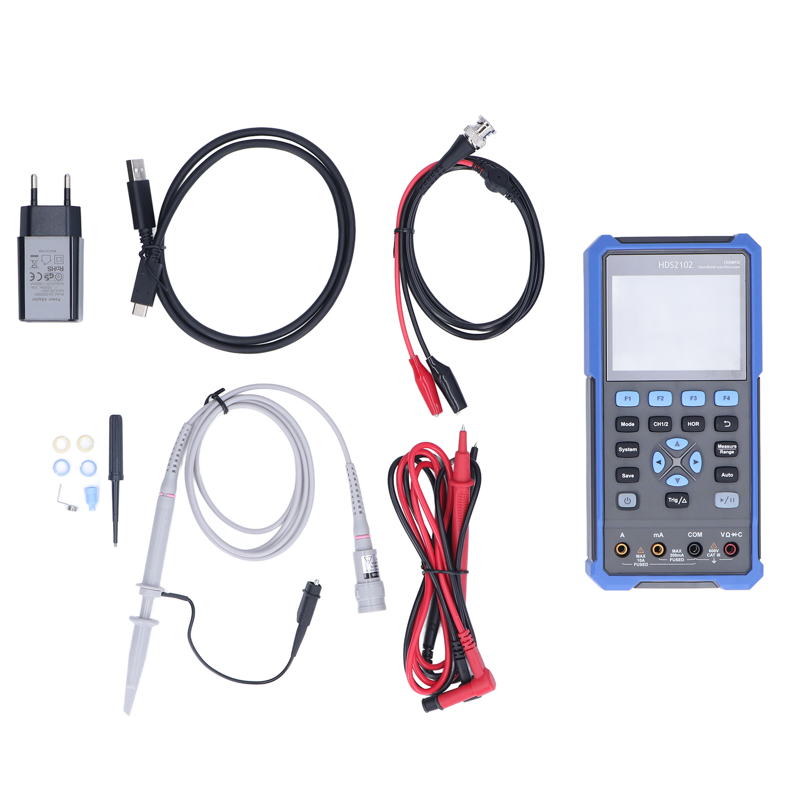 Elektronisches Handmultimeter Mit Lcd-display Und Zweikanal-oszilloskop, Eu-stecker, Ac 100–240 V