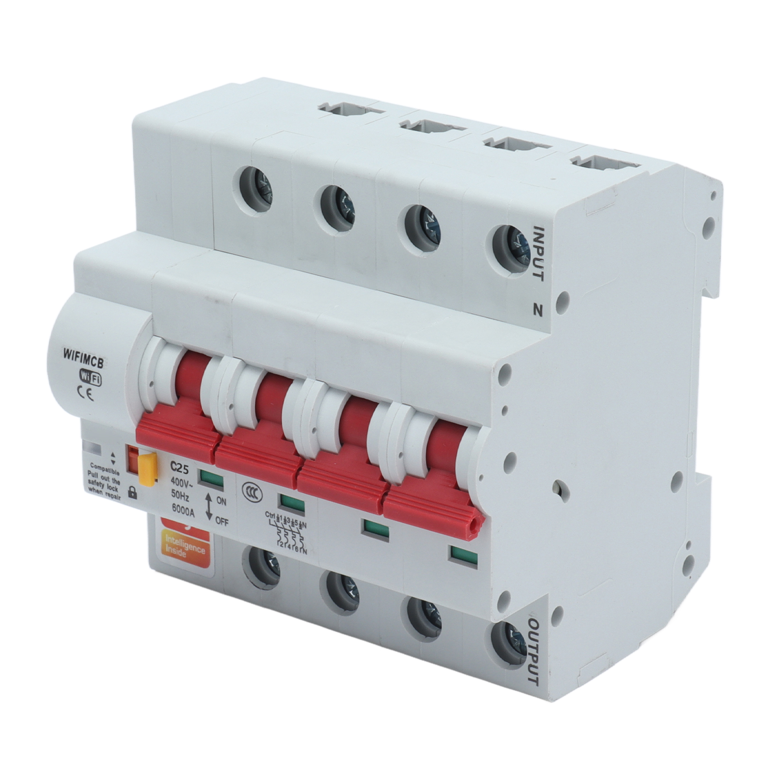 Intelligenter Wlan-bluetooth-fernschalter (4-polig) Mit Sicherheitsverriegelung Für 400 V Wechselstrom, 25 A