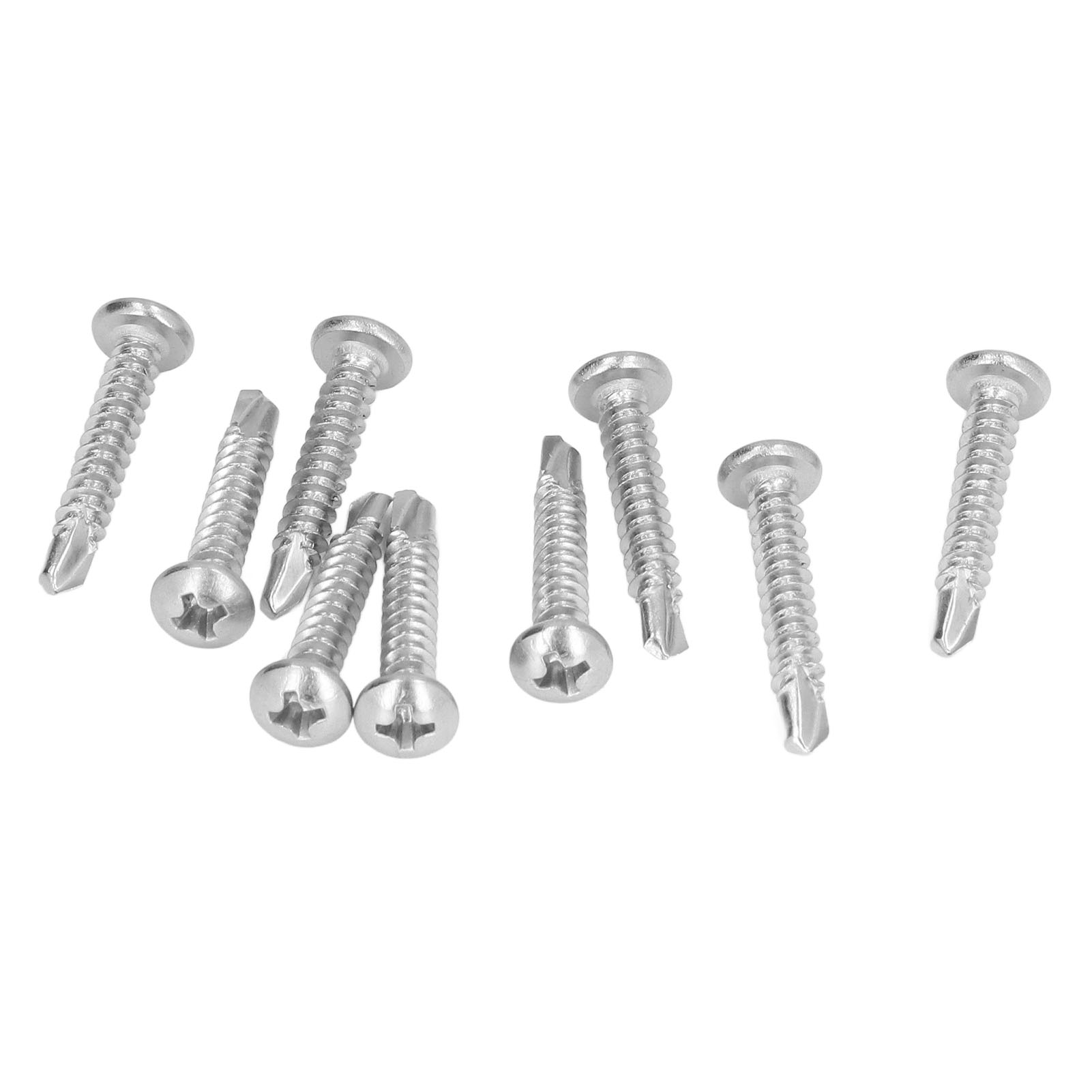 100-teiliges Set Selbstbohrender Schrauben Aus Edelstahl Mit Kreuz- Und Rundkopf M4,2 X 25