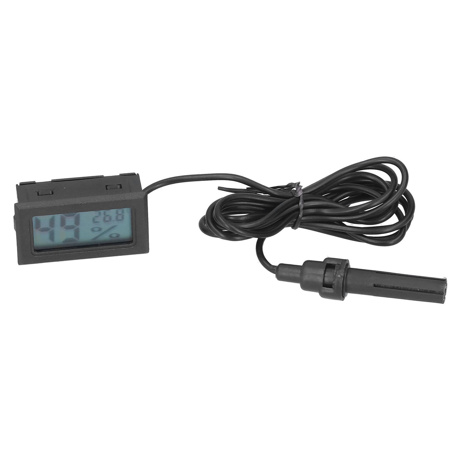 Temperatur- Und Feuchtigkeitsmessgerät, Schwarz, Mini-innenthermometer Mit Lcd-anzeige Und Sonde