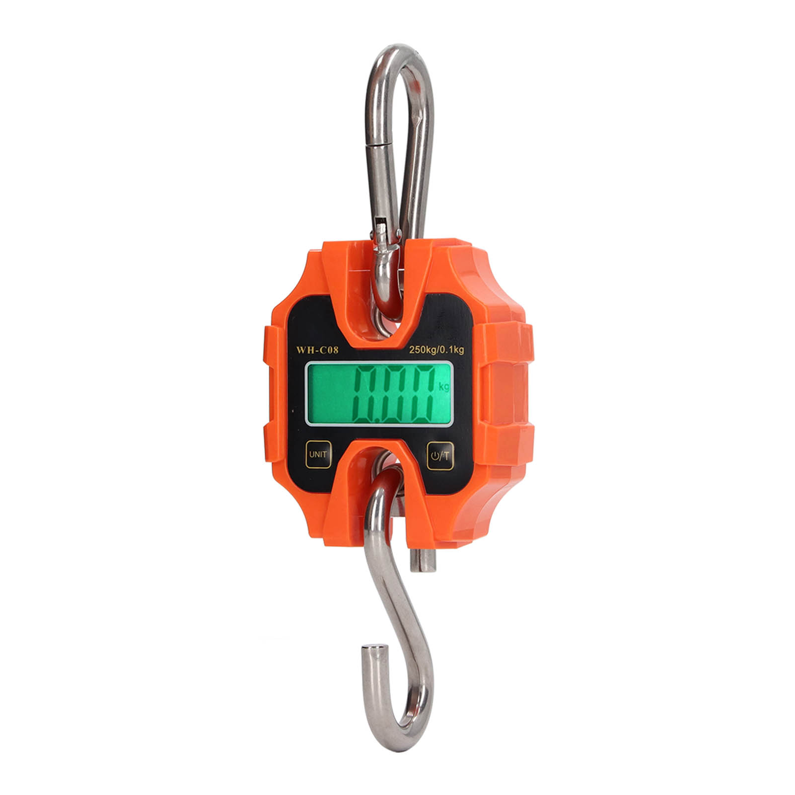 Digitale Hängewaage, Orange, Handlich, Verschiedene Einheiten, Wasserdicht, Mini-kranwaage Für Angler, 0,2 Kg – 250 Kg