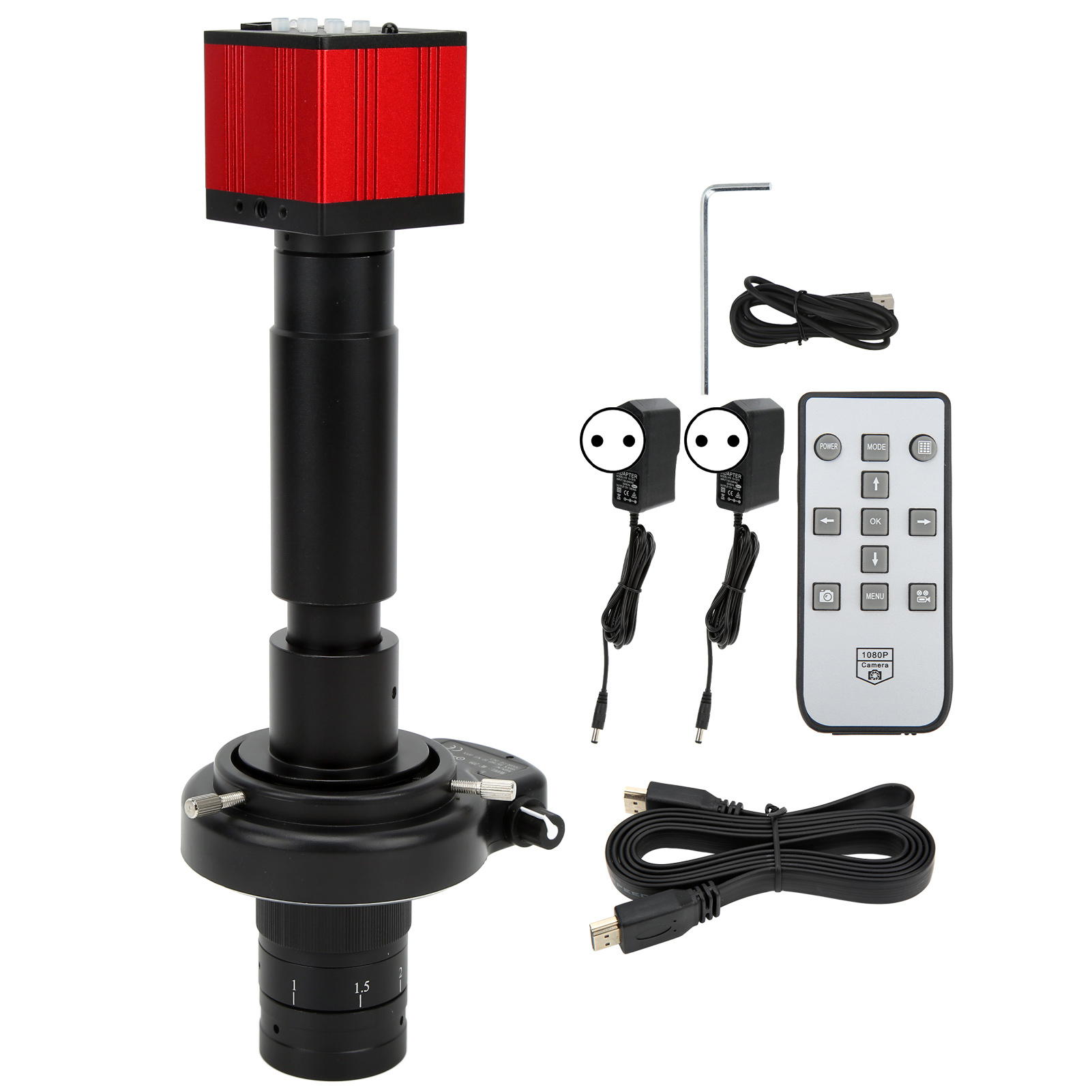 Industriemikroskopkamera Mit Full-hd-auflösung, Multimedia-schnittstelle, 60 Fps, Usb-anschluss, Netzanschluss 100–240 V, Eu-stecker