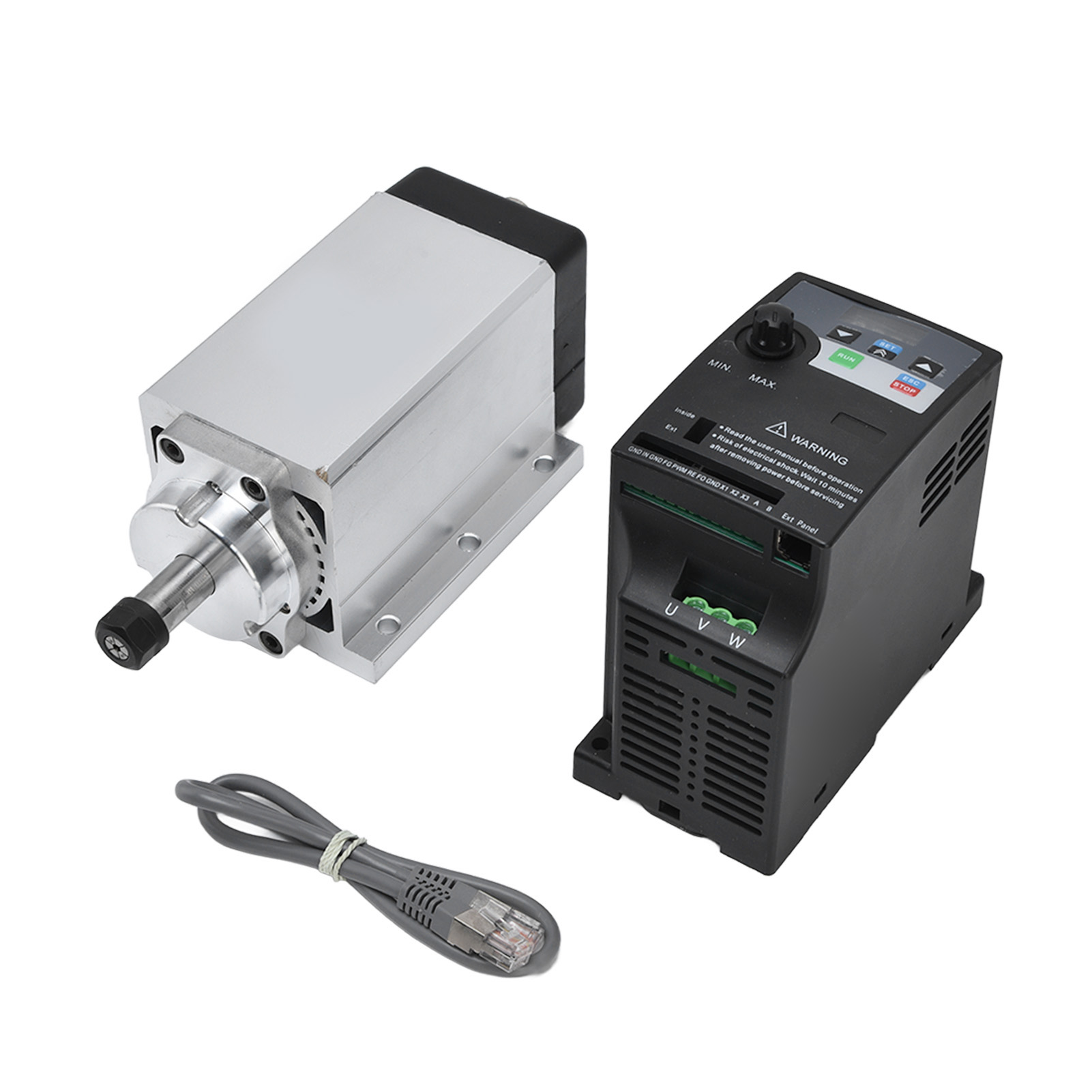 Luftgekühlter Spindelmotor-satz, 0,55 Nm 700 W Bürstenloser Motor Und 600 W Frequenzumrichter Er11a Spannzange, 110 V Wechselstrom