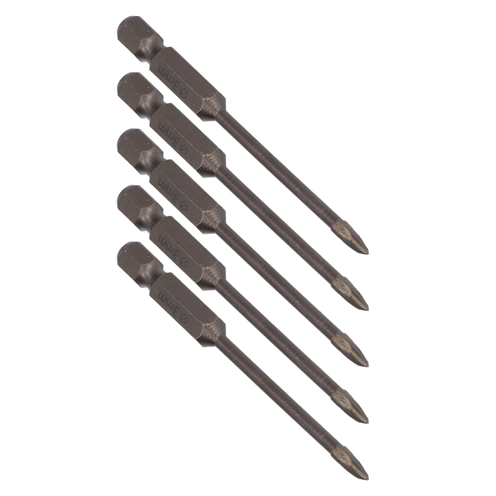 5-teiliges Kreuzbohrer-set, 1/4 Zoll Sechskantschaft, Für Fliesen, Glas, Keramik Und Beton, Lochöffner Aus Hartmetall, 3 Mm