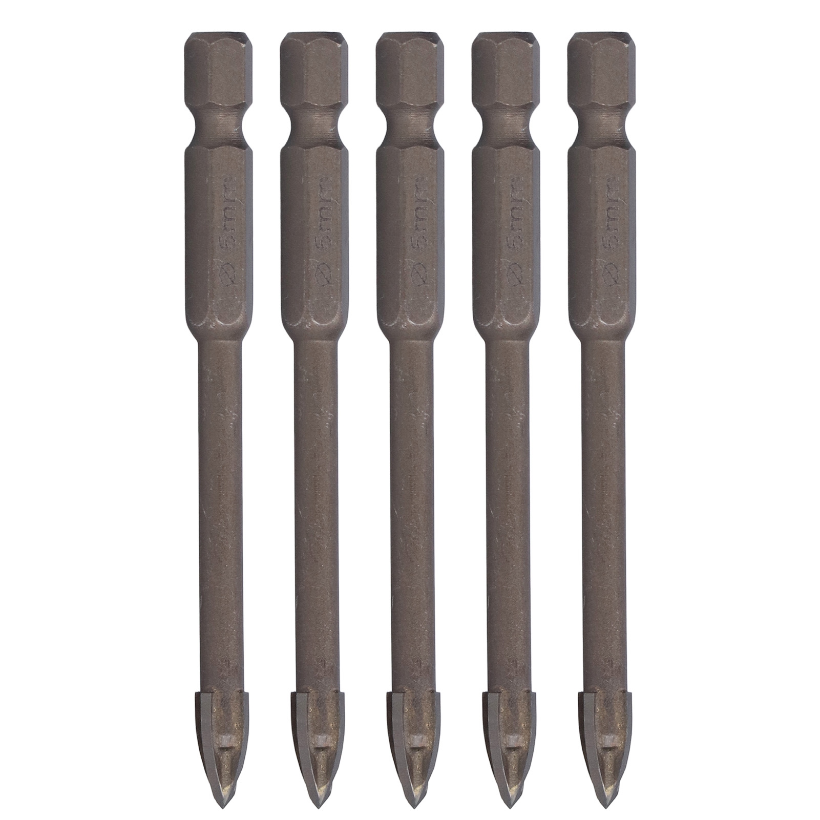 5-teiliges Kreuzbohrer-set, 1/4 Zoll Sechskantschaft, Für Fliesen, Glas, Keramik Und Beton, Lochöffner Aus Hartmetall, 6 Mm