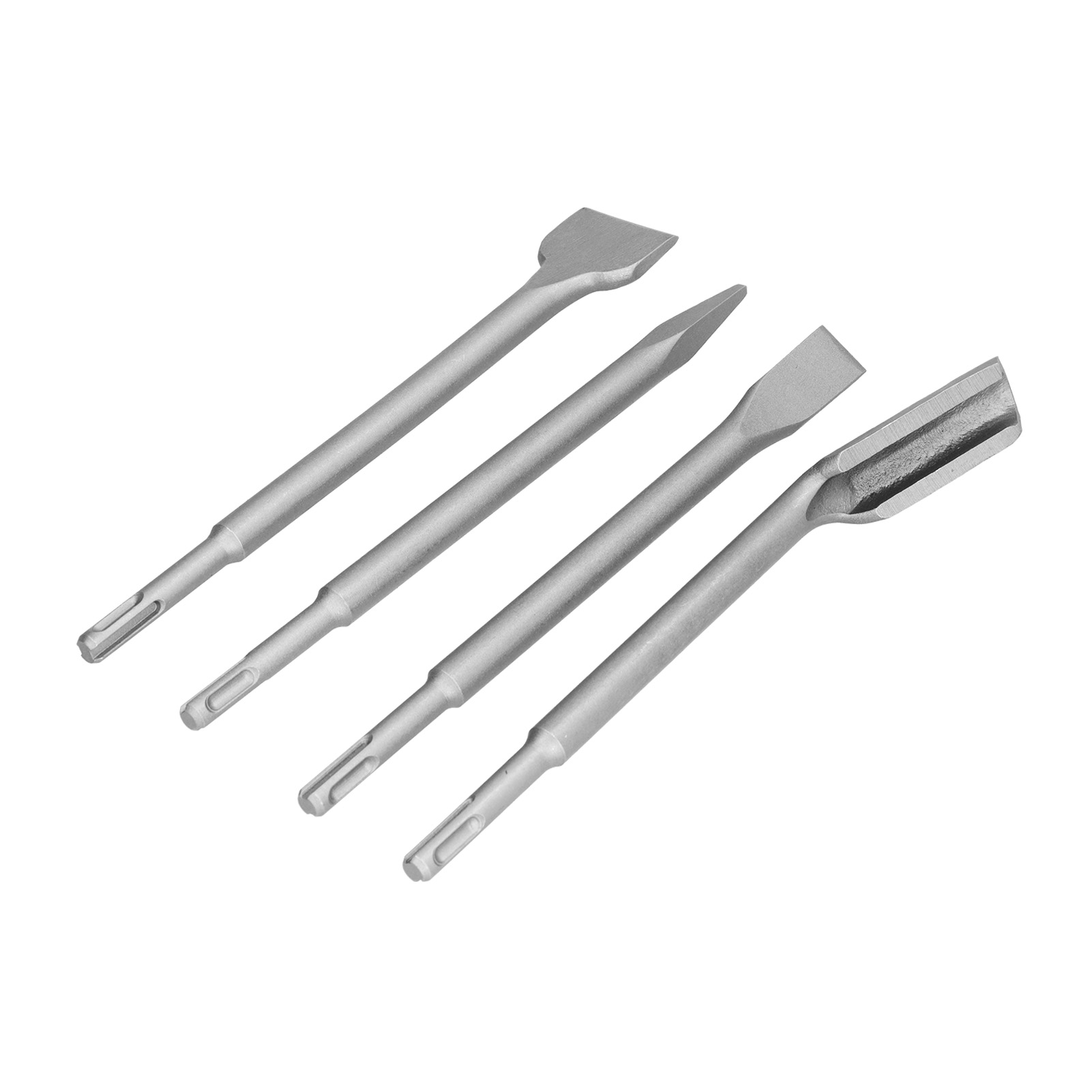 4-teiliges Set Mit Meißel-hammerbohrern Für Sds-plus-betonhämmer, Inklusive Flachmeißel, Spitzmeißel Und Hohlmeißel