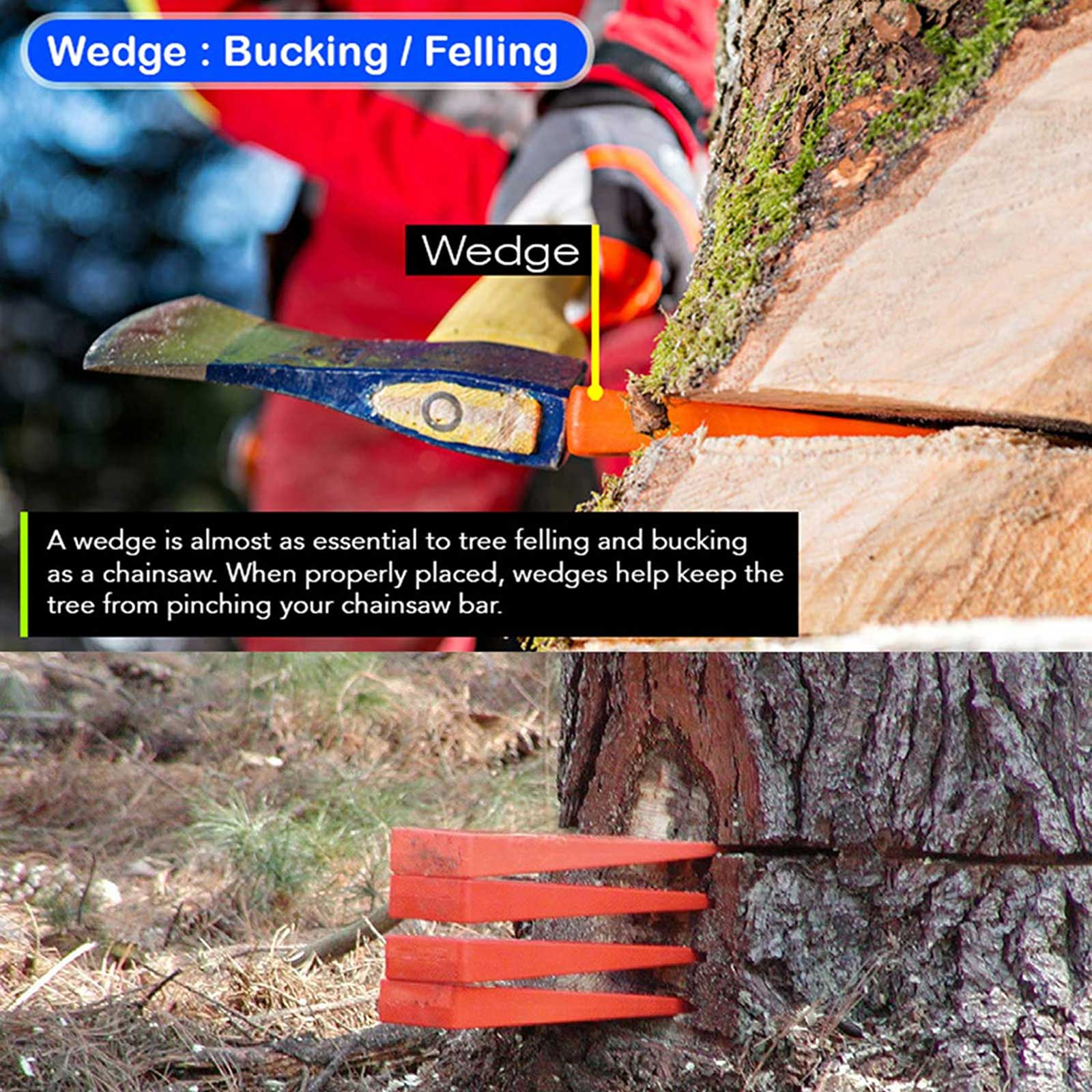 Holzbearbeitung, Baumfällung, Holzerntebedarf, Fällkeil, Einseitig Konische Kunststoffkeile