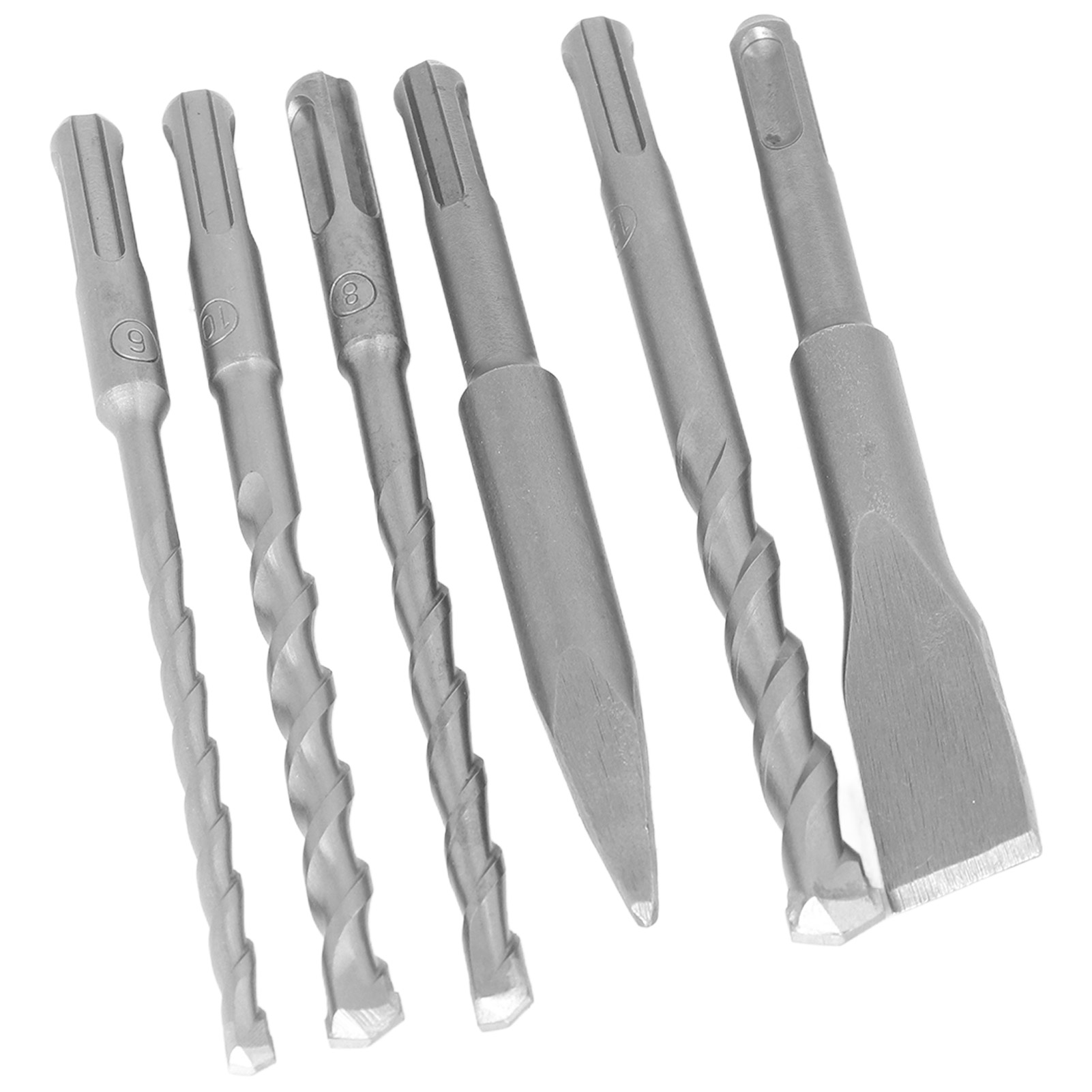 6-teiliges Bohrer-set Mit Spitzmeißel, Flachmeißel Und Hochhartem Schnellbohrer Für Ziegel