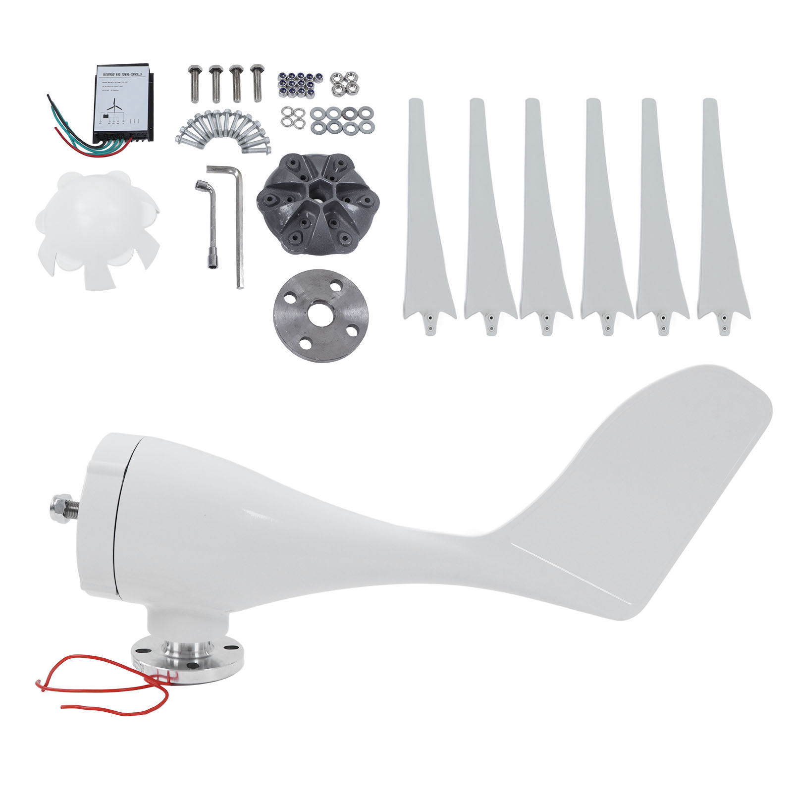 Windkraftanlagen-generator-kit 400 W, 6 Flügel, Vibrationsarm, Hocheffizient, 12 V Dc