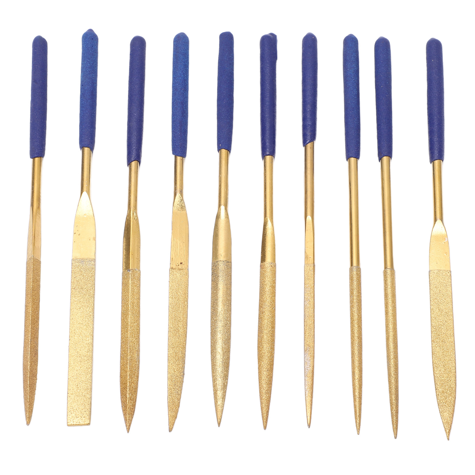 10-teiliges Diamantfeilen-set, Gold-blau, Korrosionsbeständig, Nadelfeilen Für Metall, Glas Und Stein