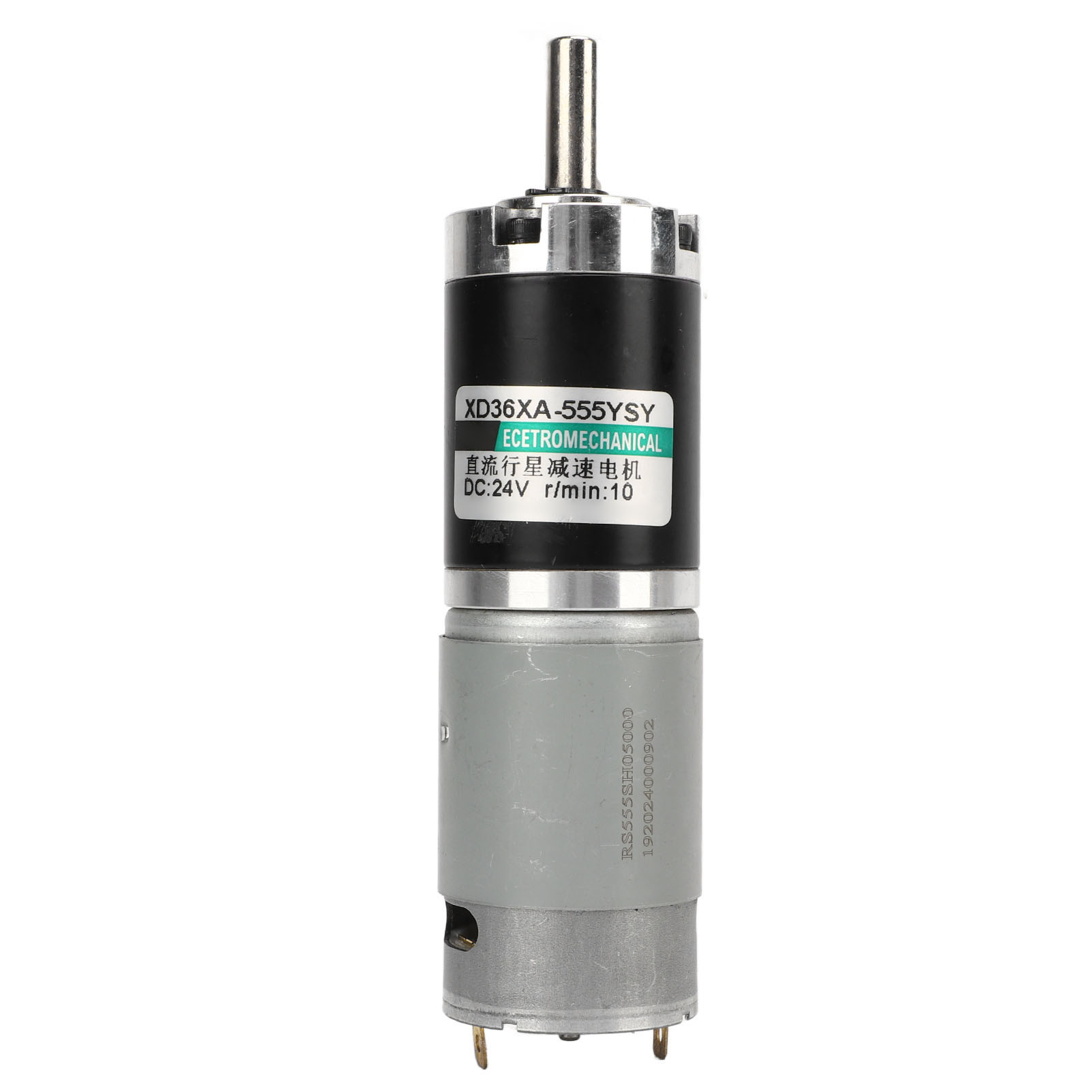 Gleichstrom-getriebemotor, Kupfer, Hohes Drehmoment, Geräuscharm, Mini-elektromotor, 24 V, 15 W, Schwarz/silber, 10 U/min