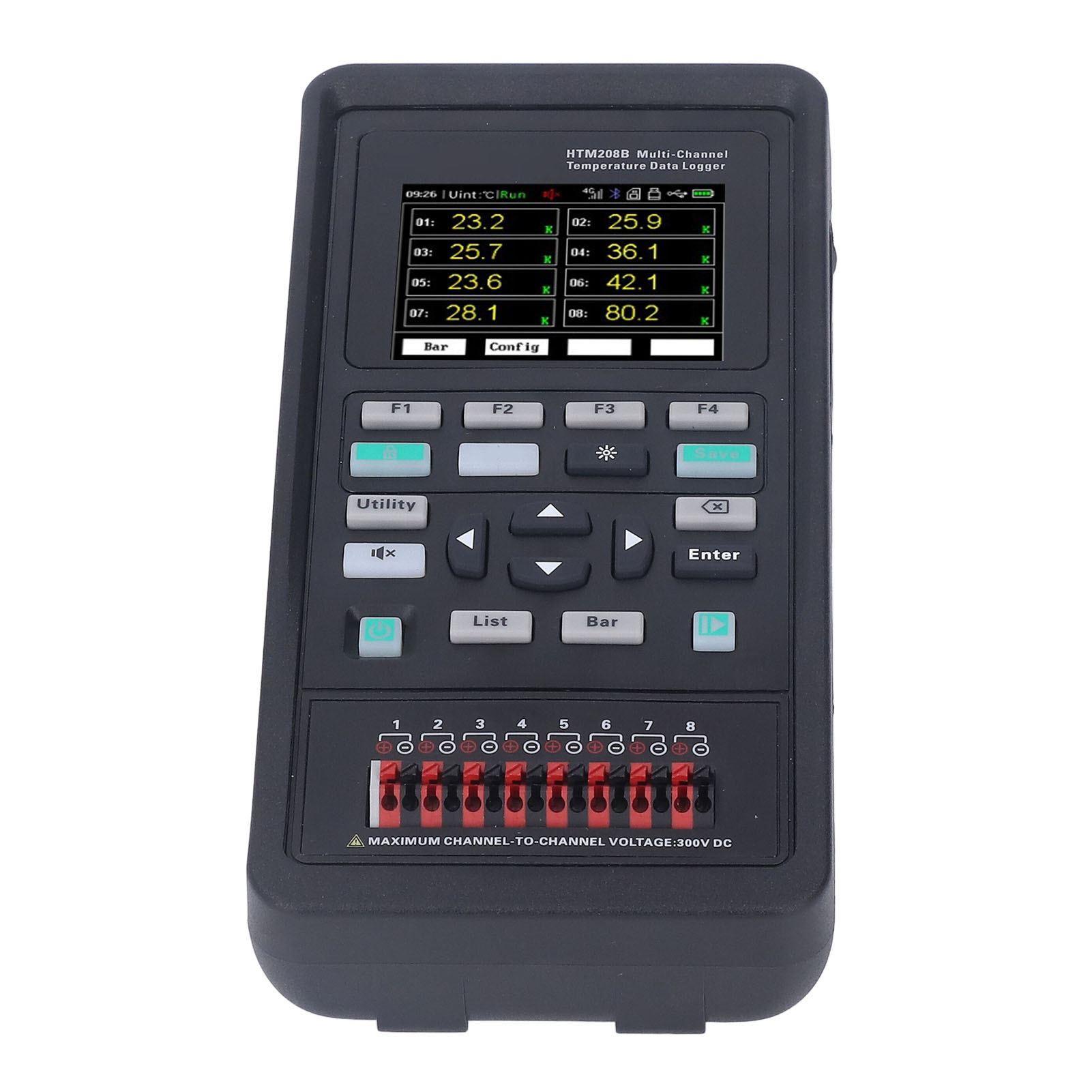 Mehrkanal-temperaturmessgerät Mit Hochpräzisem Lcd-display Und Temperaturdatenlogger, 100–240 V, Eu-stecker