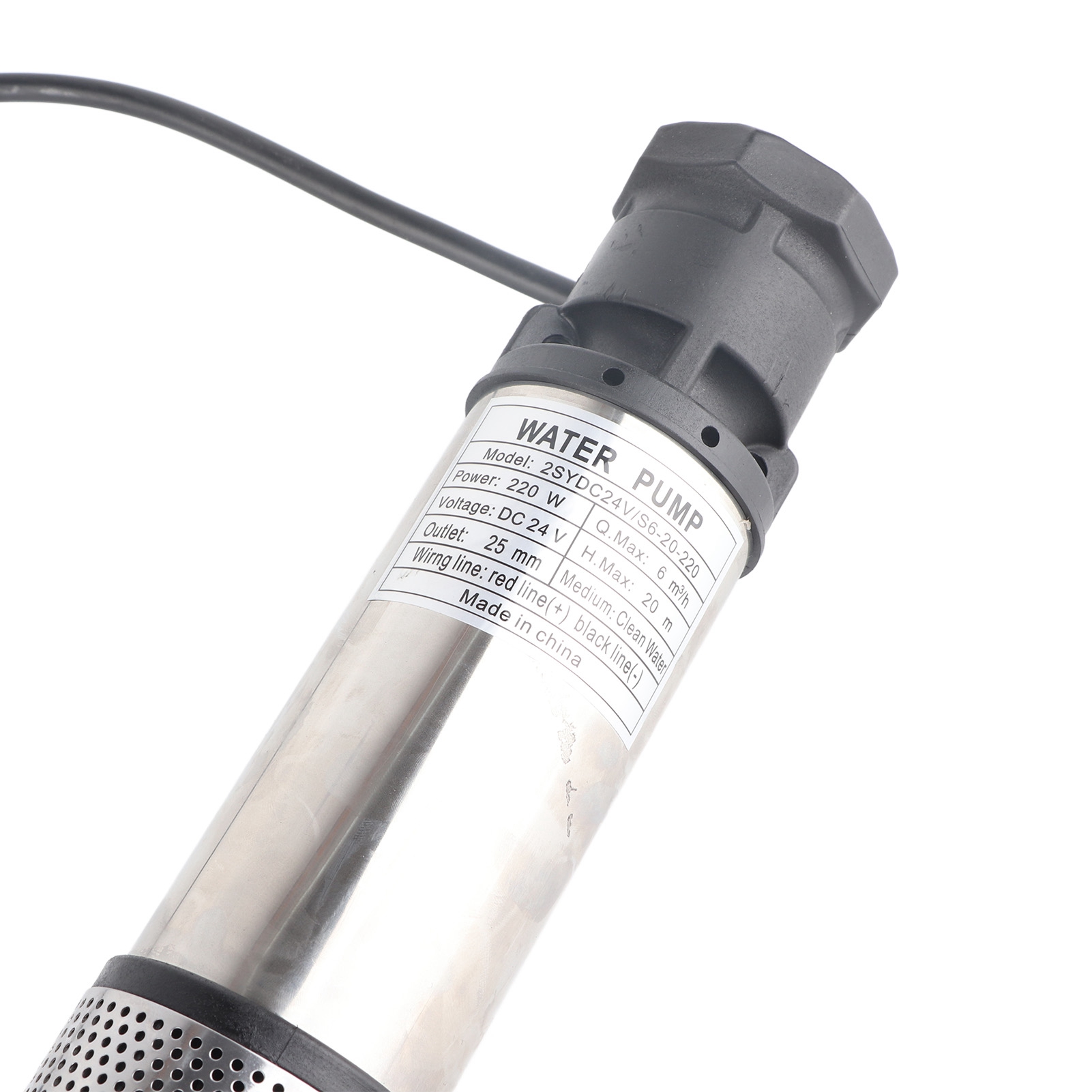 Dc-tiefbrunnenpumpe, Solar-wasserförderer, Hohe Fördermenge, Hohe Förderhöhe 20 Meter, 24 V, 2sydc24v/s6‑20‑220