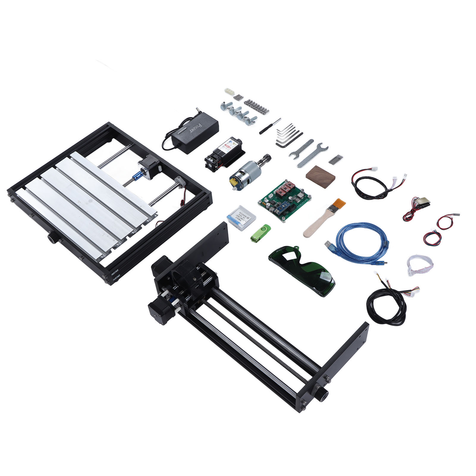 Cnc-lasergravierer 2,5 W, Leuchtleistung, Kurzschlussschutz, Cnc-gravier- Und Schneidemaschine, Ac 100–240 V, Eu-stecker