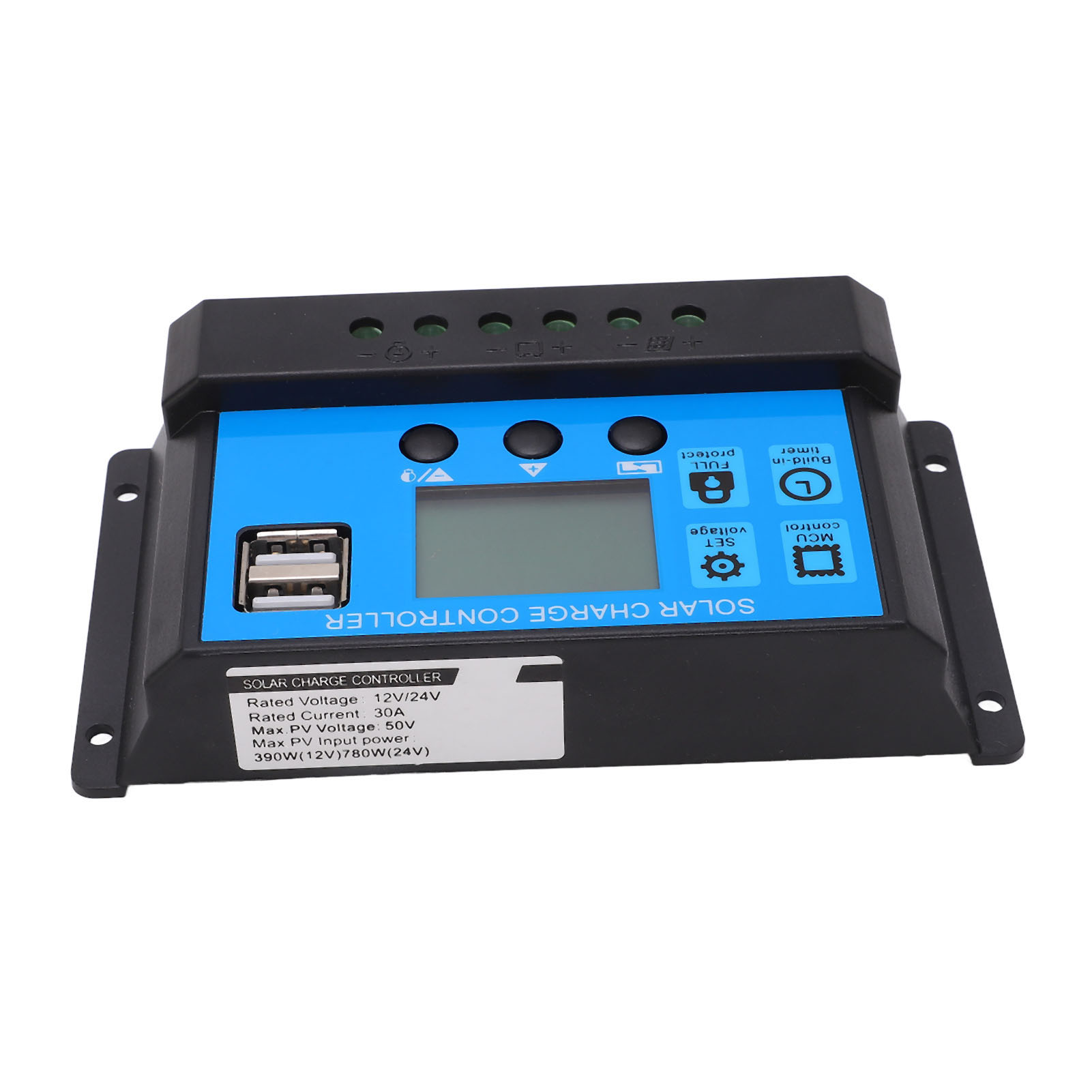 Pwm-solarpanel-laderegler Mit Lcd-display, Intelligenter Lade- Und Entladeregler Für Led-straßenleuchten (12 V, 24 V, 30 A)