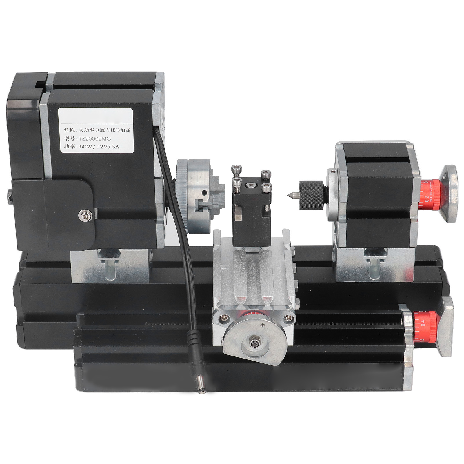 12 V Dc, 60 W, 12.000 U/min Hochleistungs-mikrodrehmaschine Für Metallbearbeitung Mit Bohrfutter, 100–240 V Eu-stecker