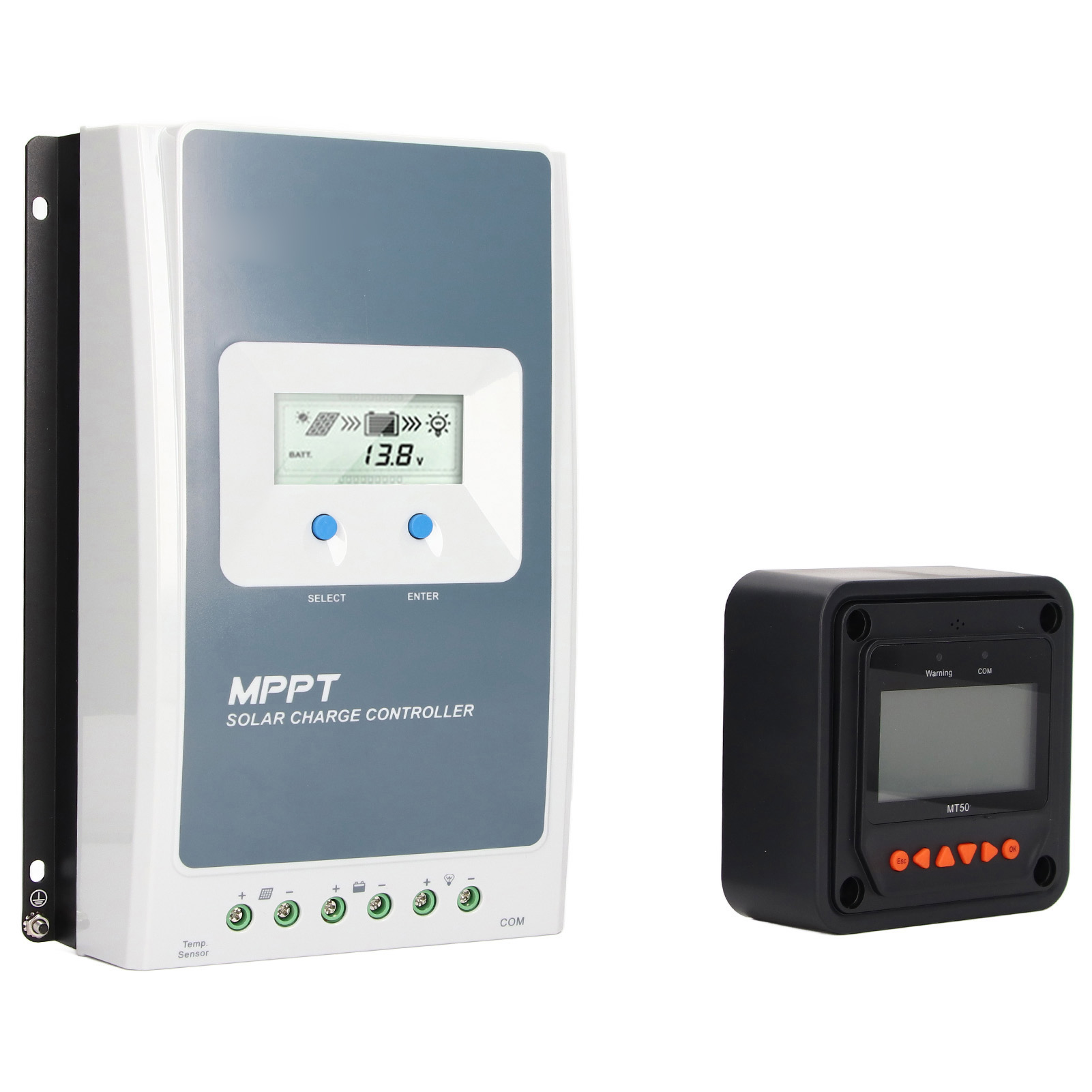 Solar-laderegler Mt50 Mit Fernbedienung, Mppt 40a, 12v/24v, Inklusive Temperaturfühler