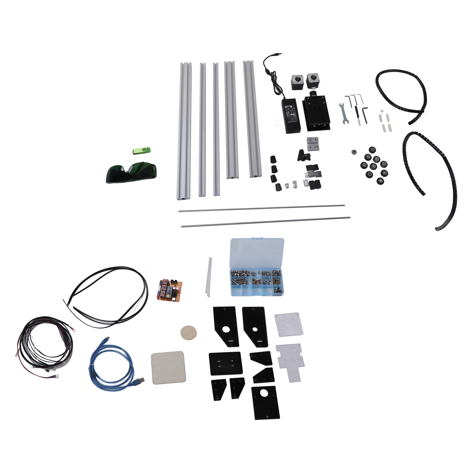 Mini-lasergravurmaschine Aus Aluminium Und Acryl, Silberfarben, 7 W, Für Leder Und Holz, 100–240 V, Eu-stecker