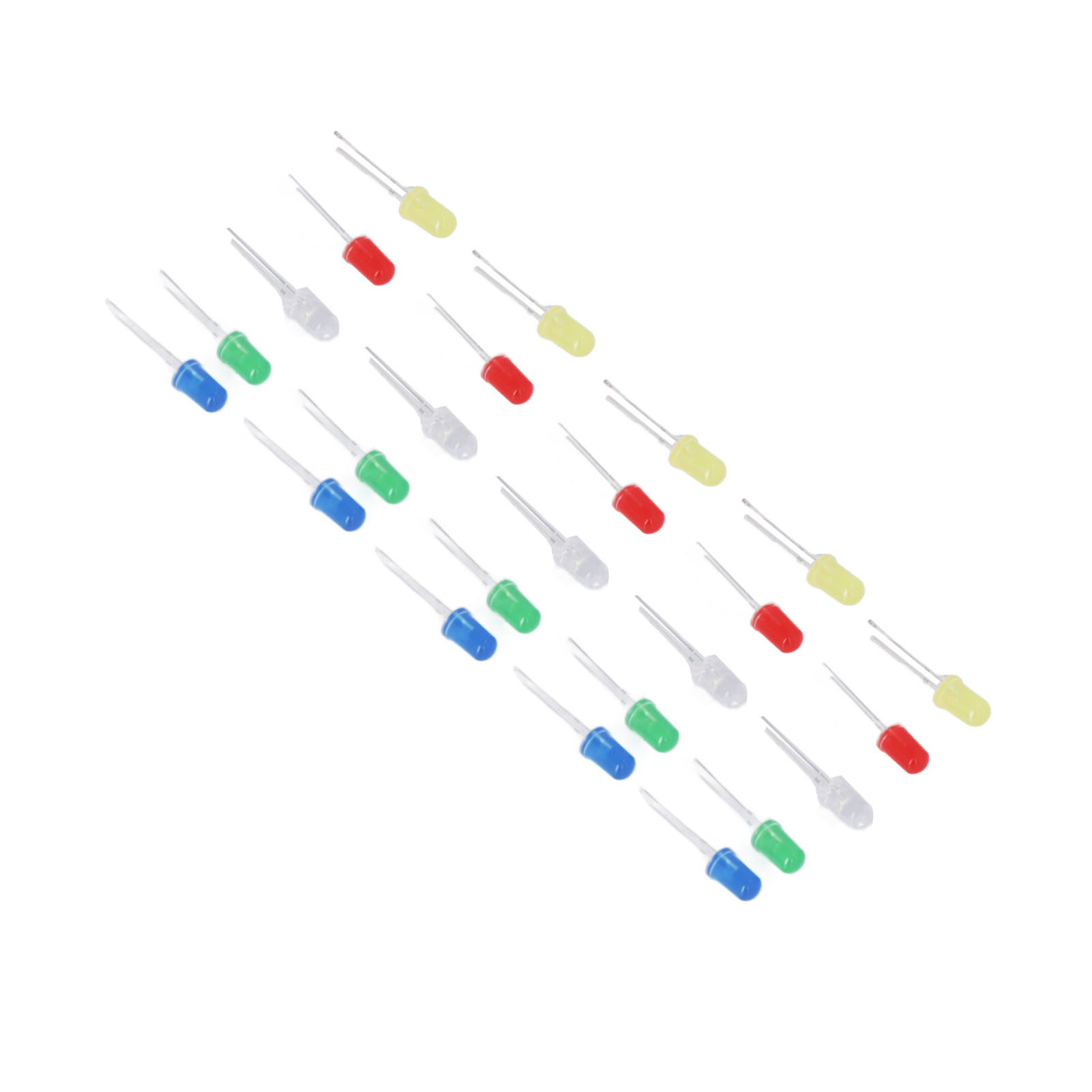 1000-teiliges Led-leuchtdioden-sortiment, Lampenkomponenten, Rund, 5 Farben, 5 Mm