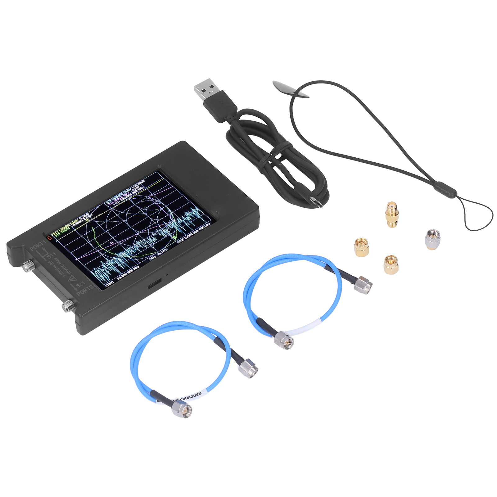 Tragbarer Vektornetzwerkanalysator (50 Khz–6,3 Ghz, 4-zoll-display) Für Hf, Vhf Und Uhf