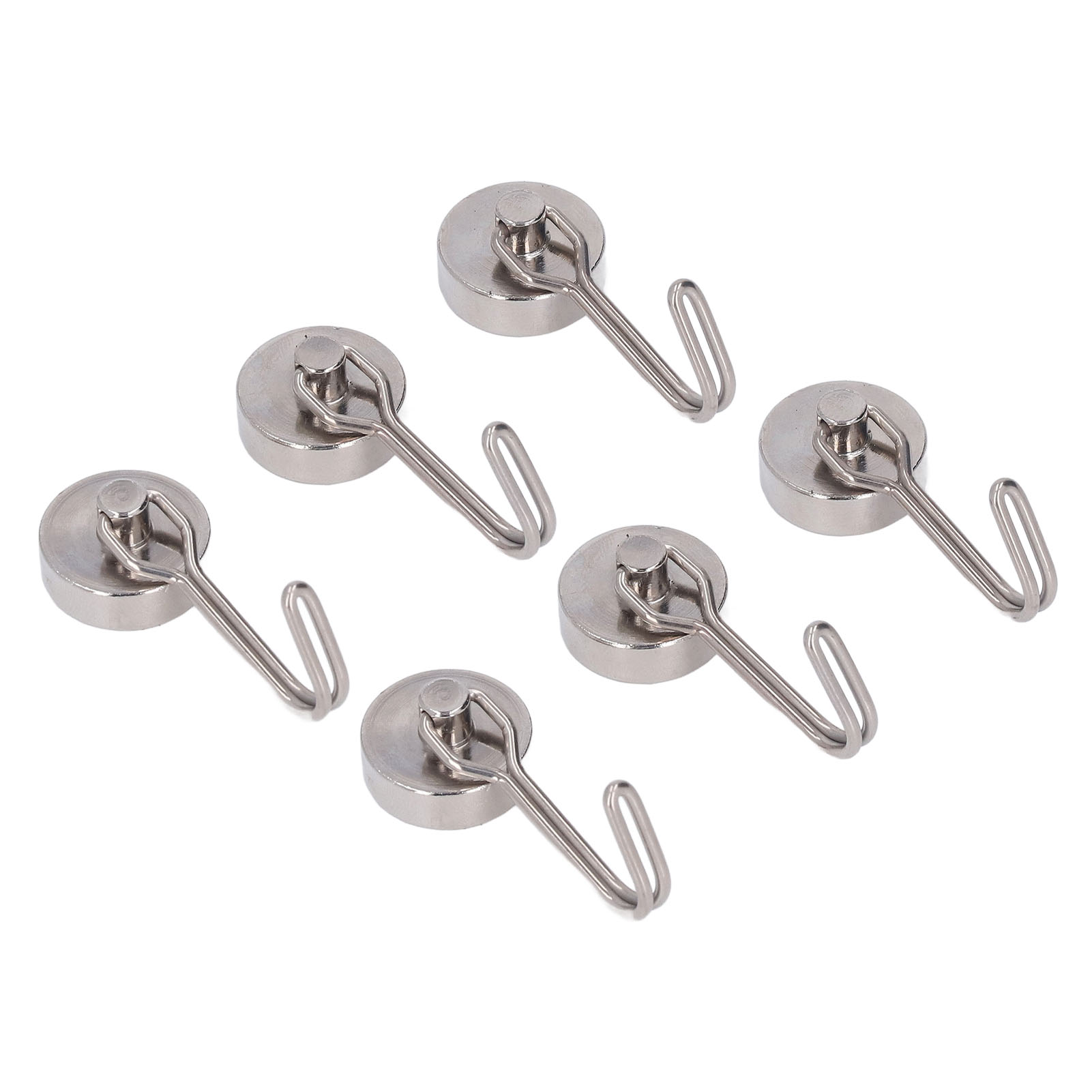 6er-pack Magnethaken, 180° Drehbar, 0–8 Kg, Starke Neodym-magnete, Für Kühlschrank Und Haushalt, Nickel-farbe