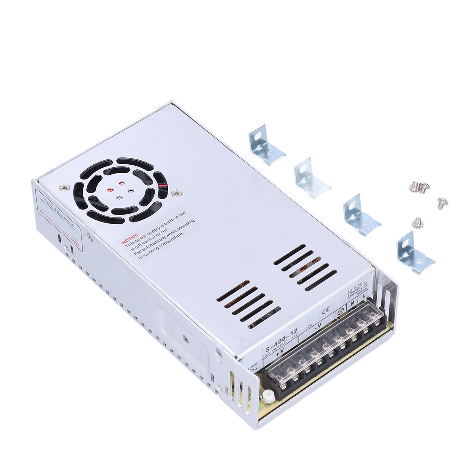 Gleichstrom-schaltnetzteil Mit Klemmen, Gehäuse Aus Aluminiumlegierung, 400 W Für Spannungswandlung 115–230 V Ac, 12 V/33 A